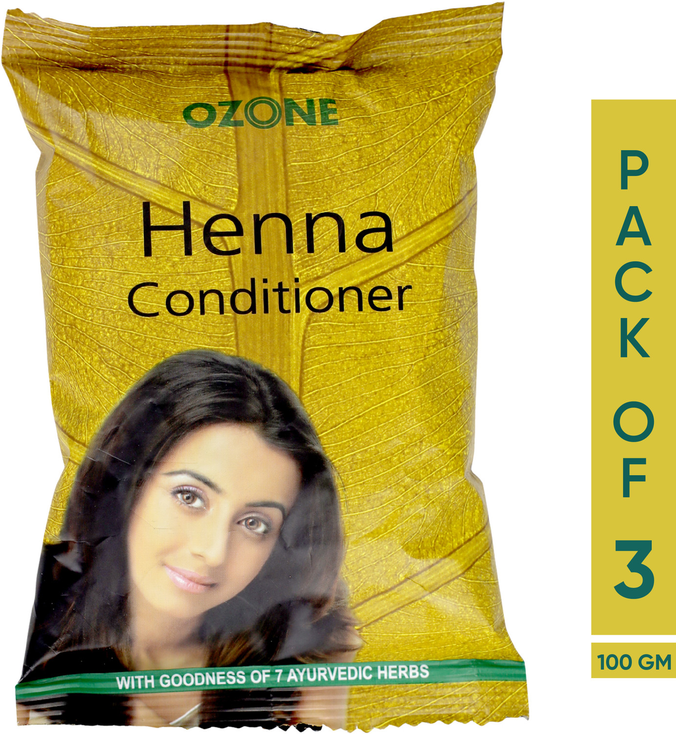 Image of OZONE Henna Conditioner (Mehndi) with Goodness of Ayurvedic Herbs 100gm | Pack of 3