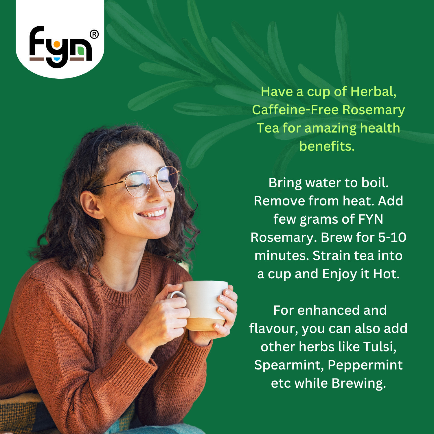 Image of FYN Rosemary Leaves Dried (100g) for Hair Growth | Dry Herb for Cooking, Eating, Tea (100 g)