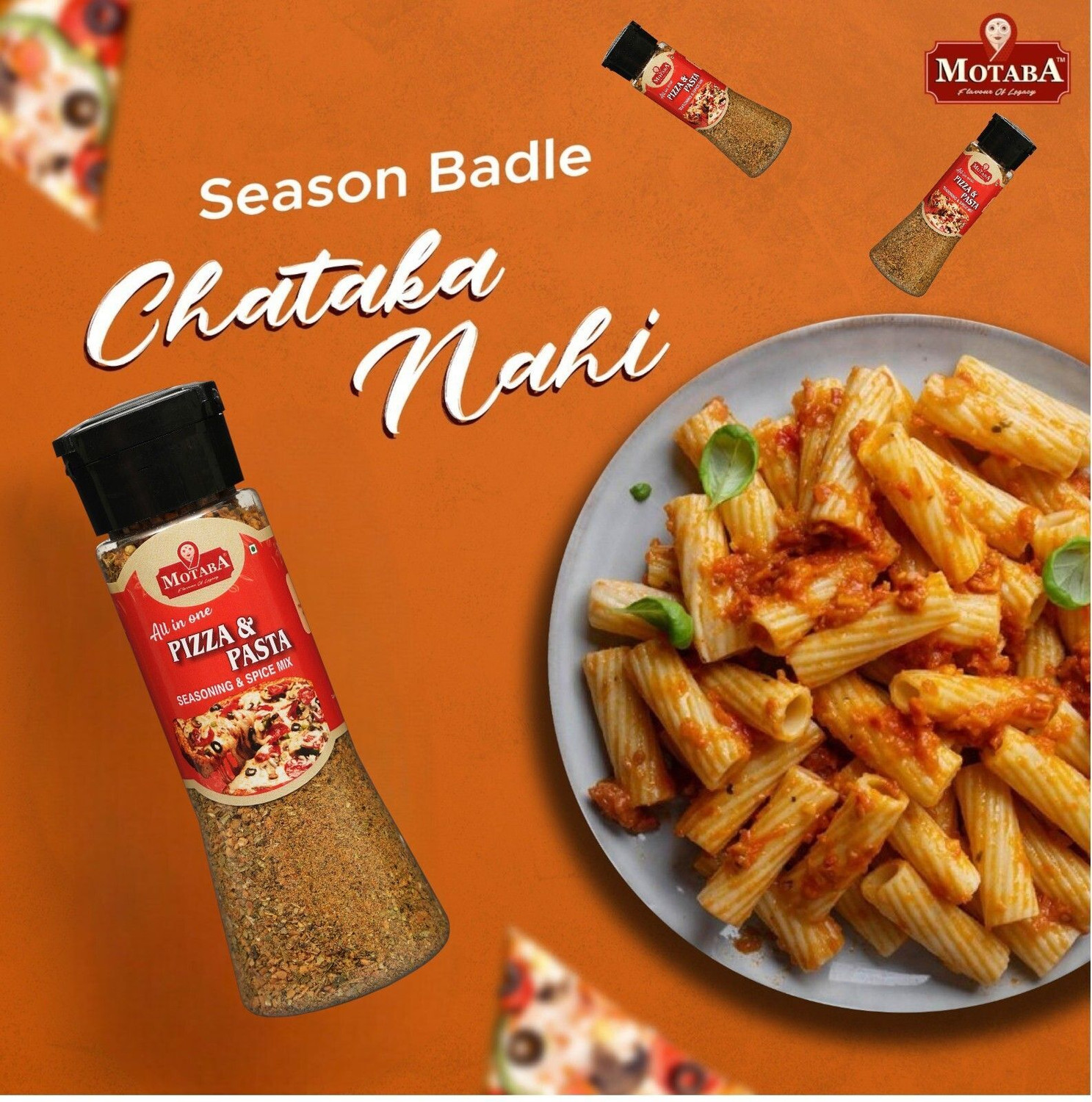 Image of motaba masala Chilli Flakes, Dry Oregano, Pizza-Pasta Seasoning, Piri Piri & Garlic Powder -