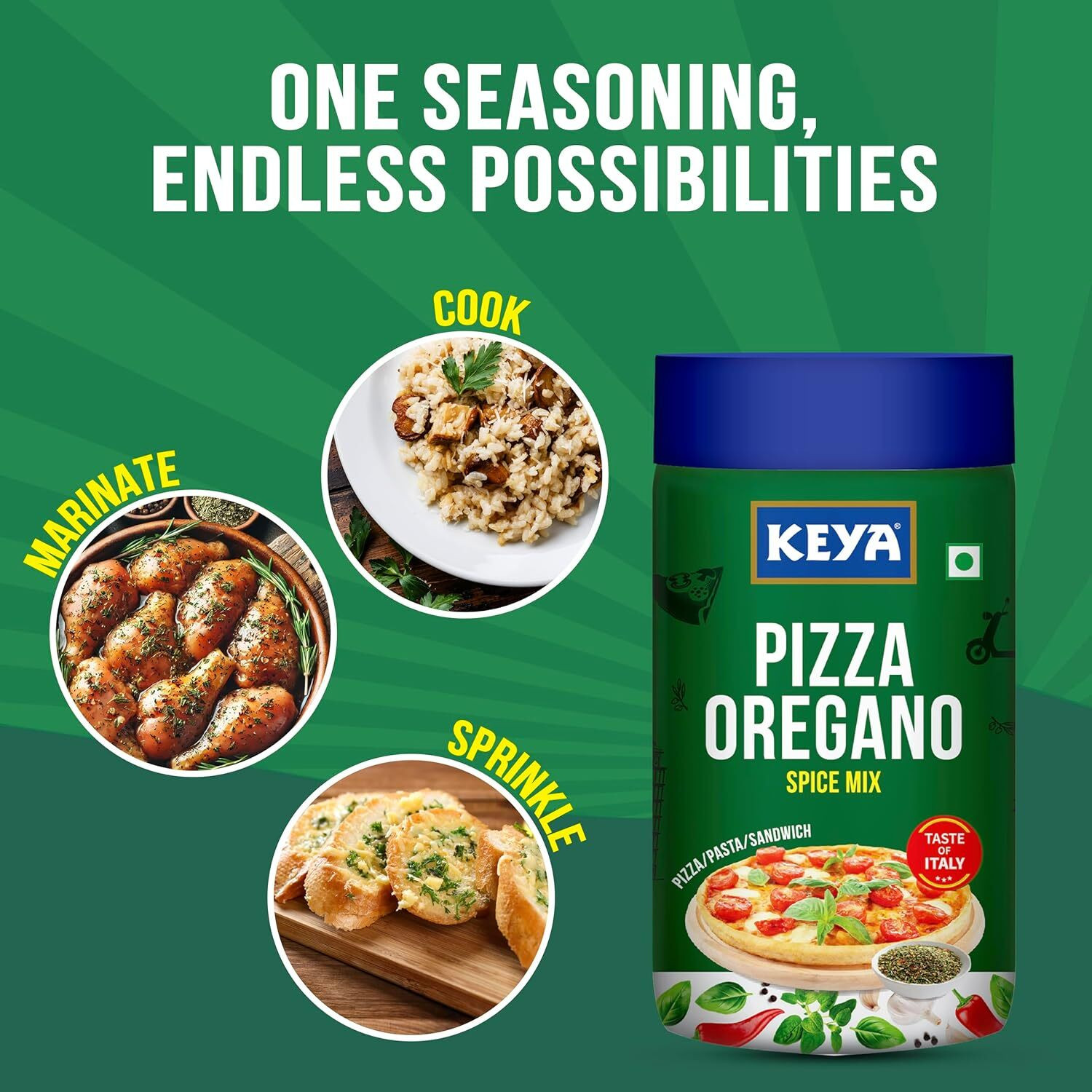 Image of keya Italian Pizza Oregano,Spice Mix(75g X2)