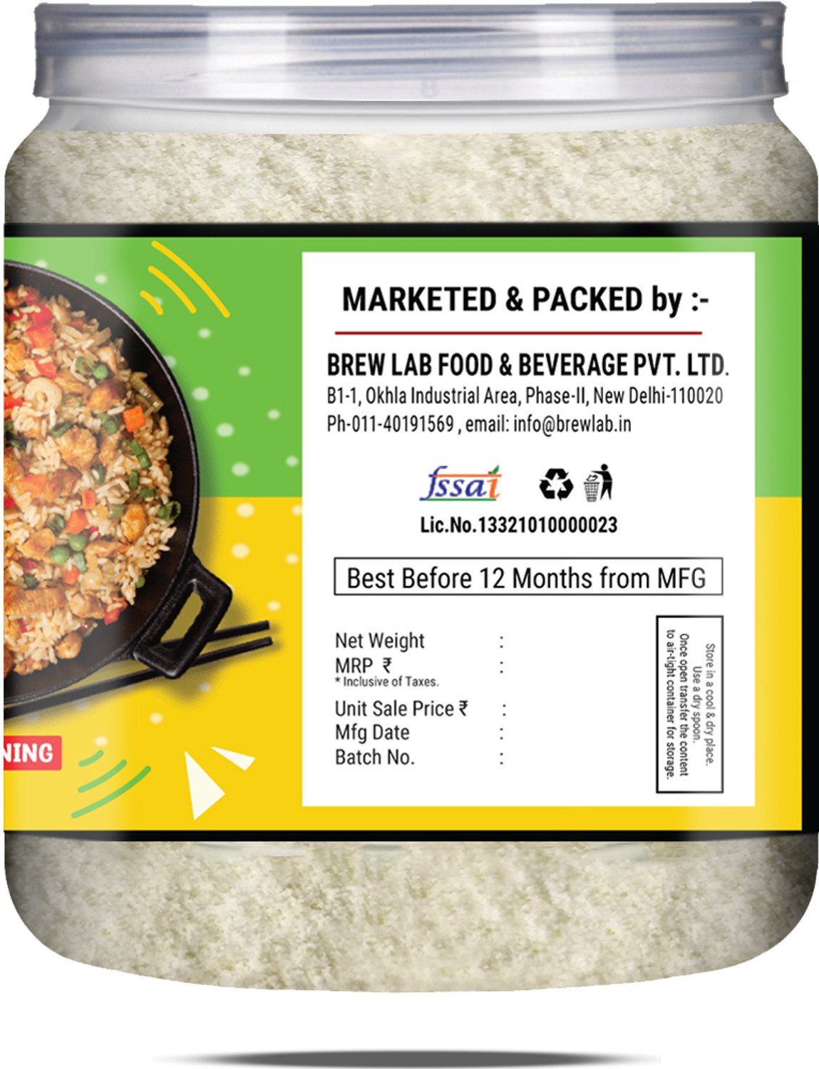 Image of Brew Lab NO Onion No Garlic Aromat Seasoning | Ideal For Jain Food | Flavor Enhancer |