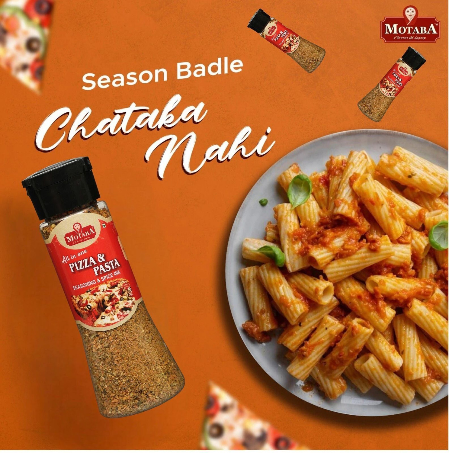 Image of motaba masala Chilli Flakes, Dry Oregano, Pizza-Pasta Seasoning, Piri Piri & Franky Spice -