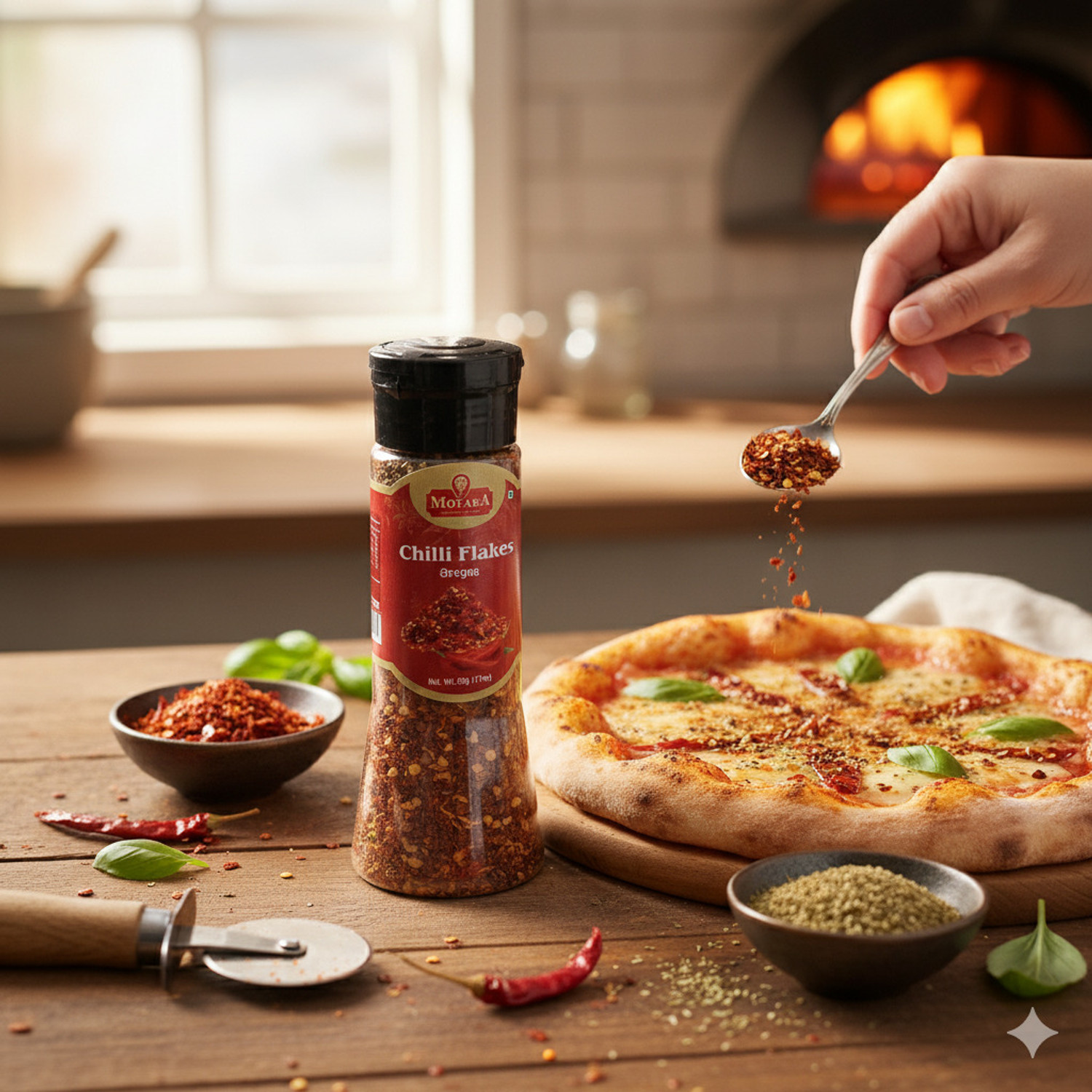 Image of motaba masala Italian Pizza Seasoning(70Grams), Chilli Flakes and Oregano(50Grams)