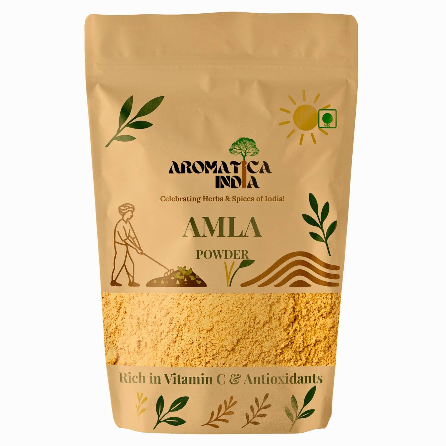 Aromatica India Amla Powder for Hair Growth and Immune Support Drink Indian Gooseberry