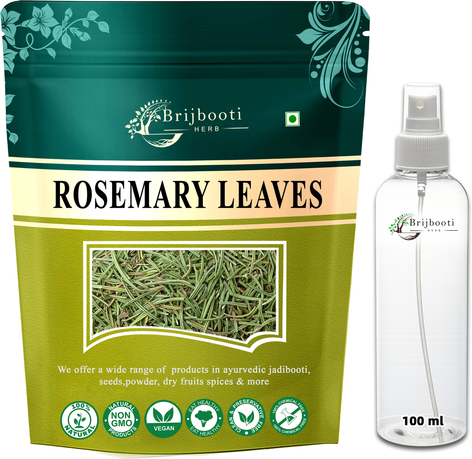 Image of BrijBooti Rosemary Leaves | Dried Rosemary Leaf for Hair | Ideal for Rosemary water & oil