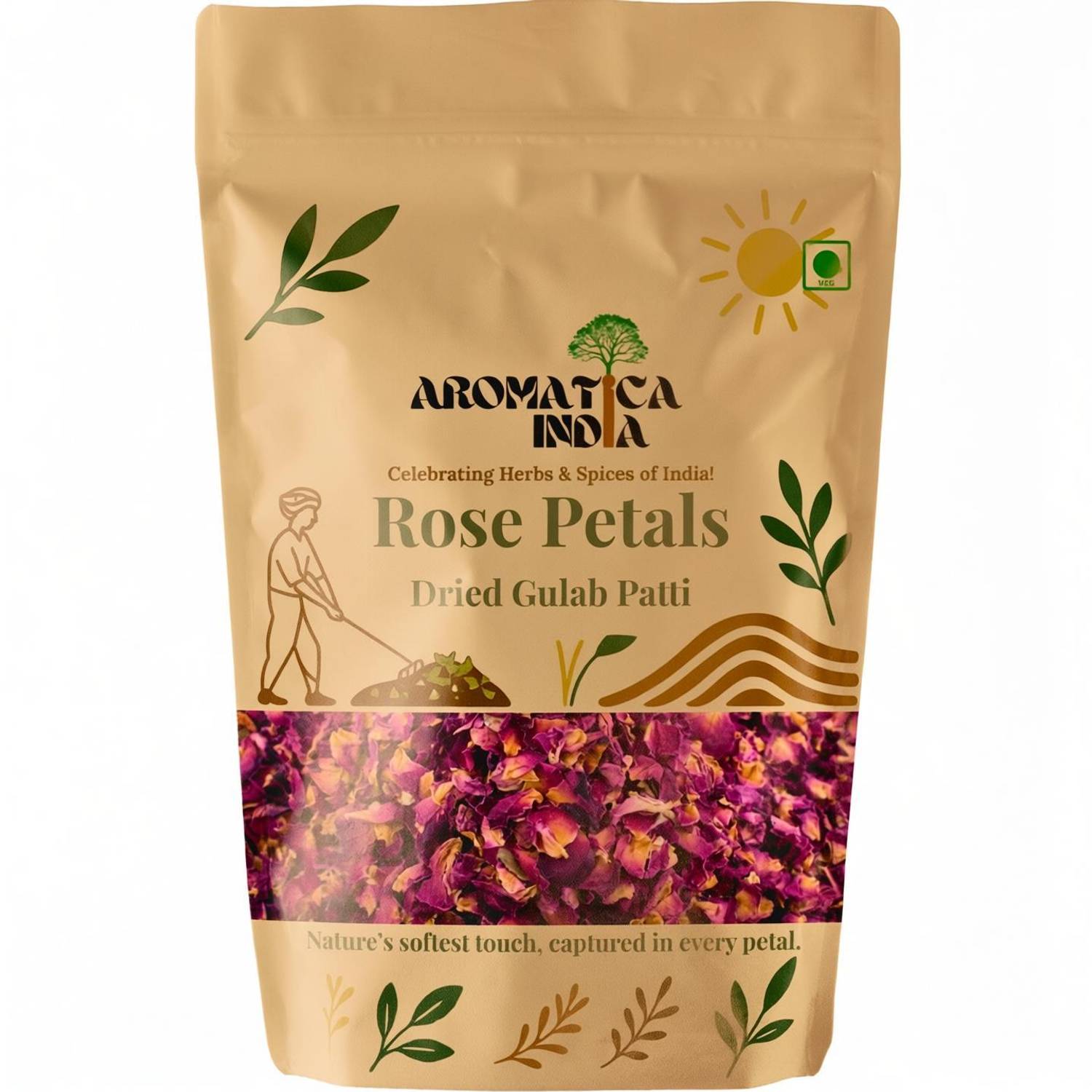 Aromatica India Dry Rose Petals Whole Gulab Patti Topping Flake