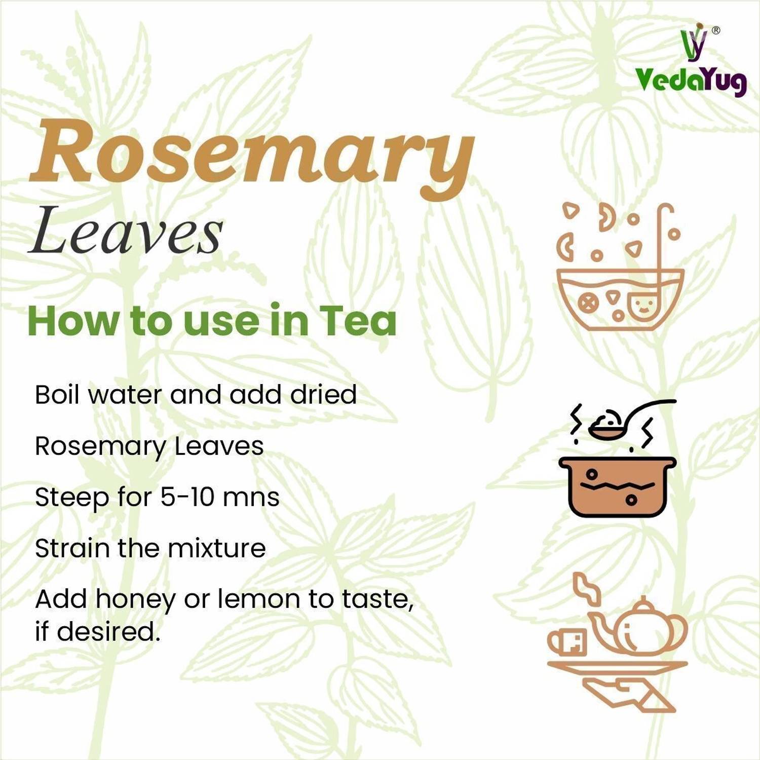 VY VedaYug Rosemary Dried Leaves 100g - Image 5