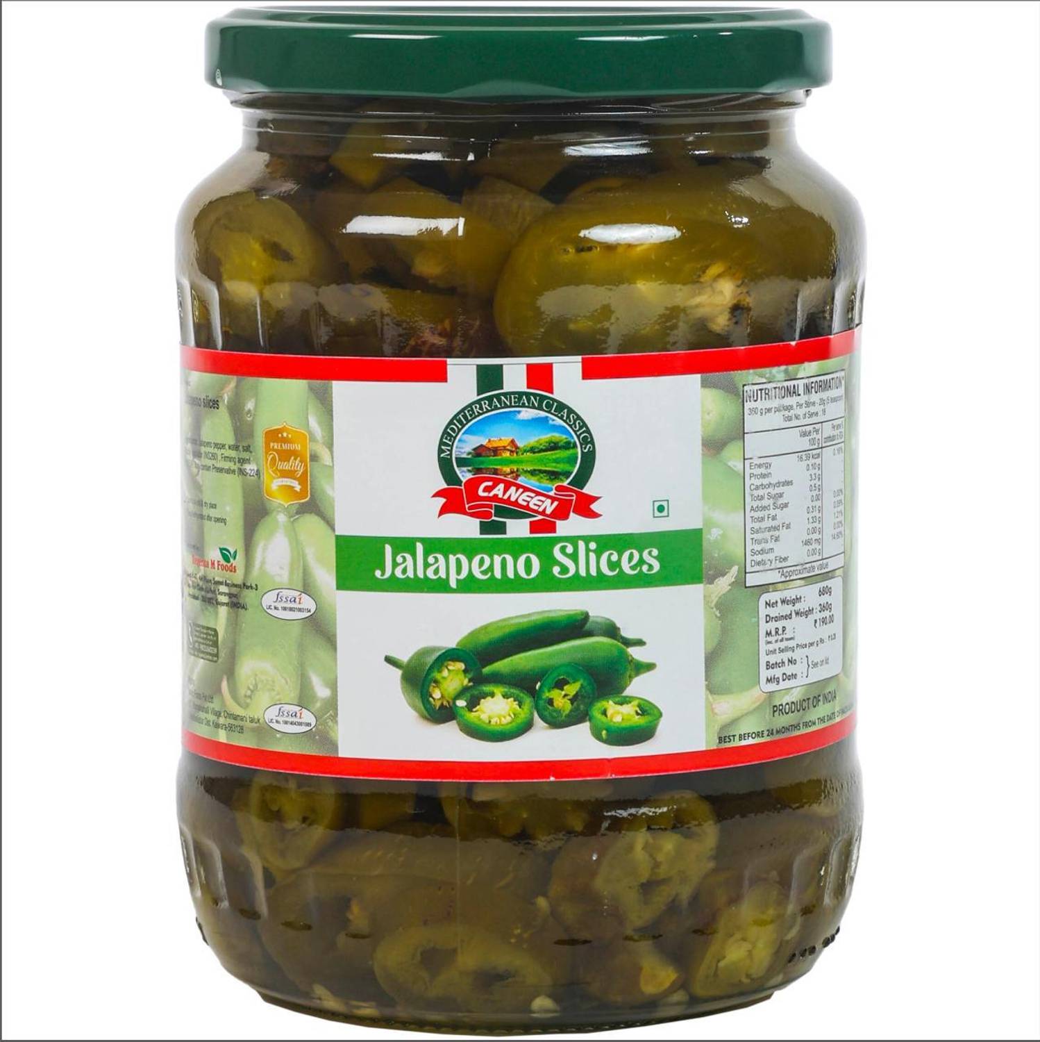 caneen Green Jalapeño Slices | Jalapeño Toppings for Nachos, Pizzas, Salads, Pasta