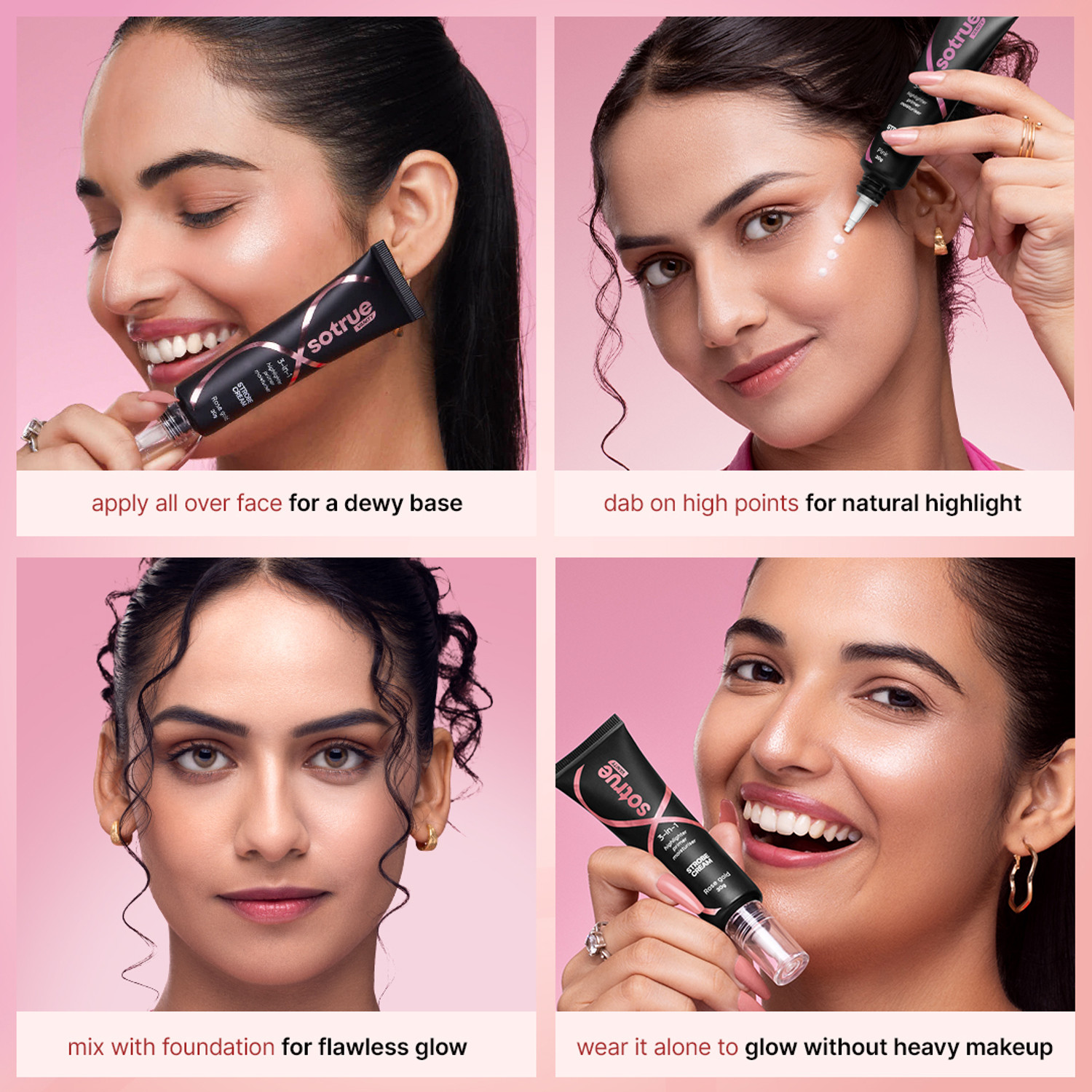 Image of Sotrue Strobe Cream Combo-30g each| Instant Illumination|Primer+Moisturizer+ Highlighter