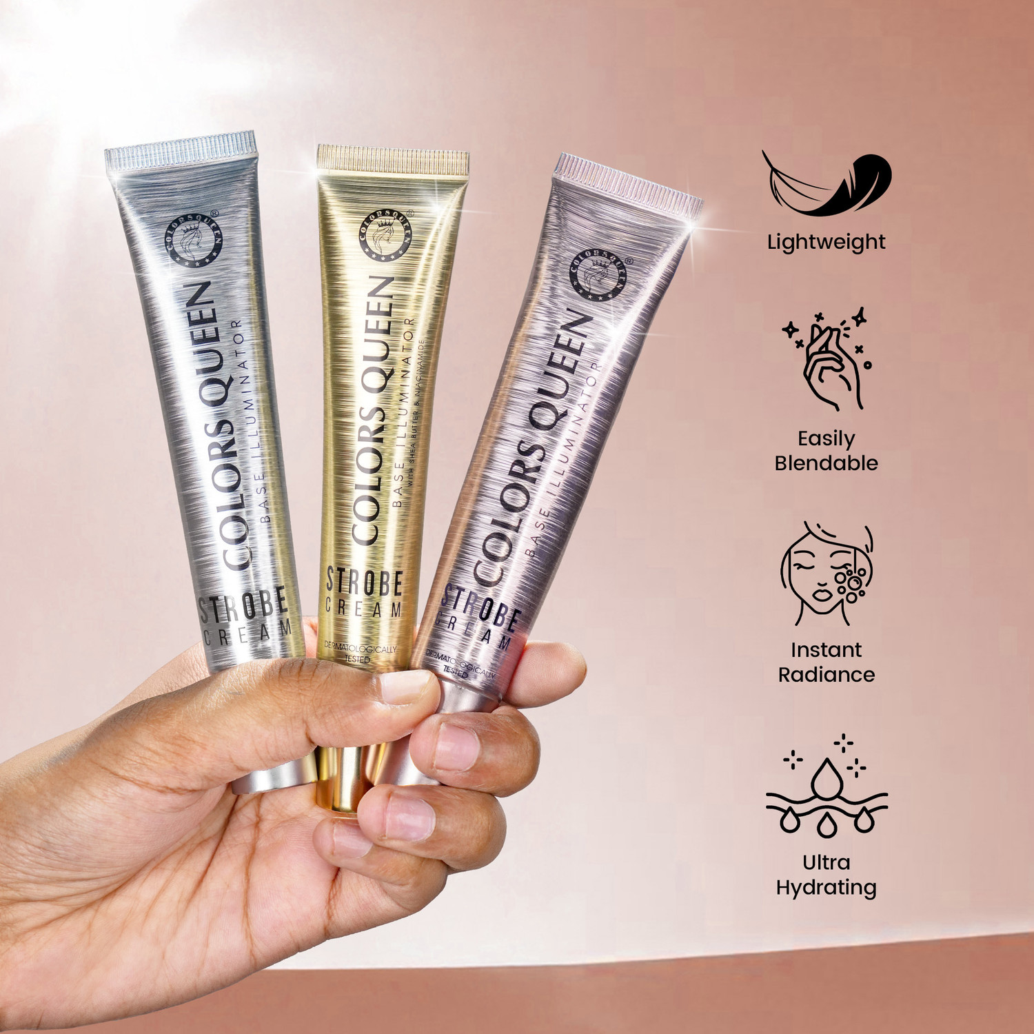 Image of COLORS QUEEN Strobe Cream 30g | Primer + Highlighter + Moisturizer | Instant Illuminating Highlighter