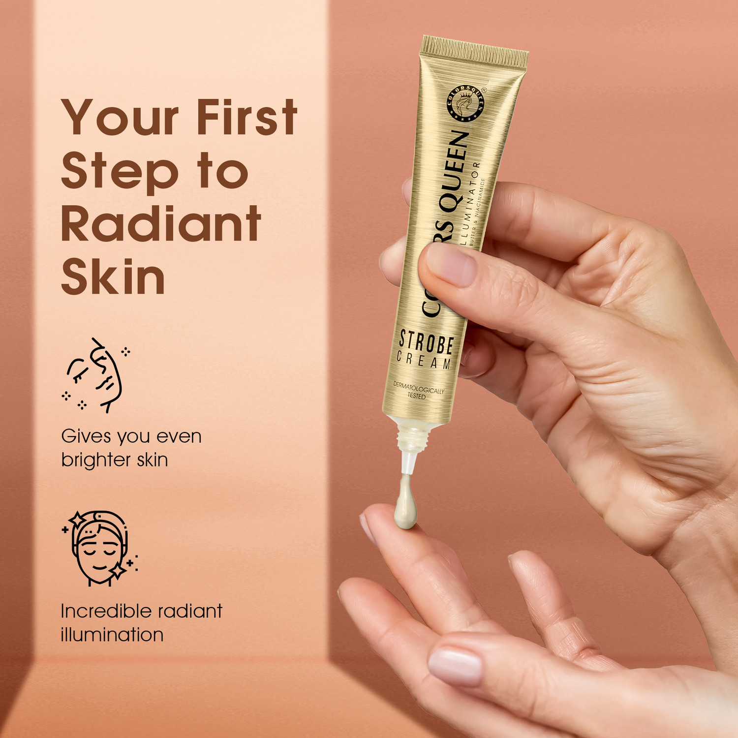 Image of COLORS QUEEN Strobe Cream 30g | Primer + Highlighter + Moisturizer | Instant Illuminating Highlighter