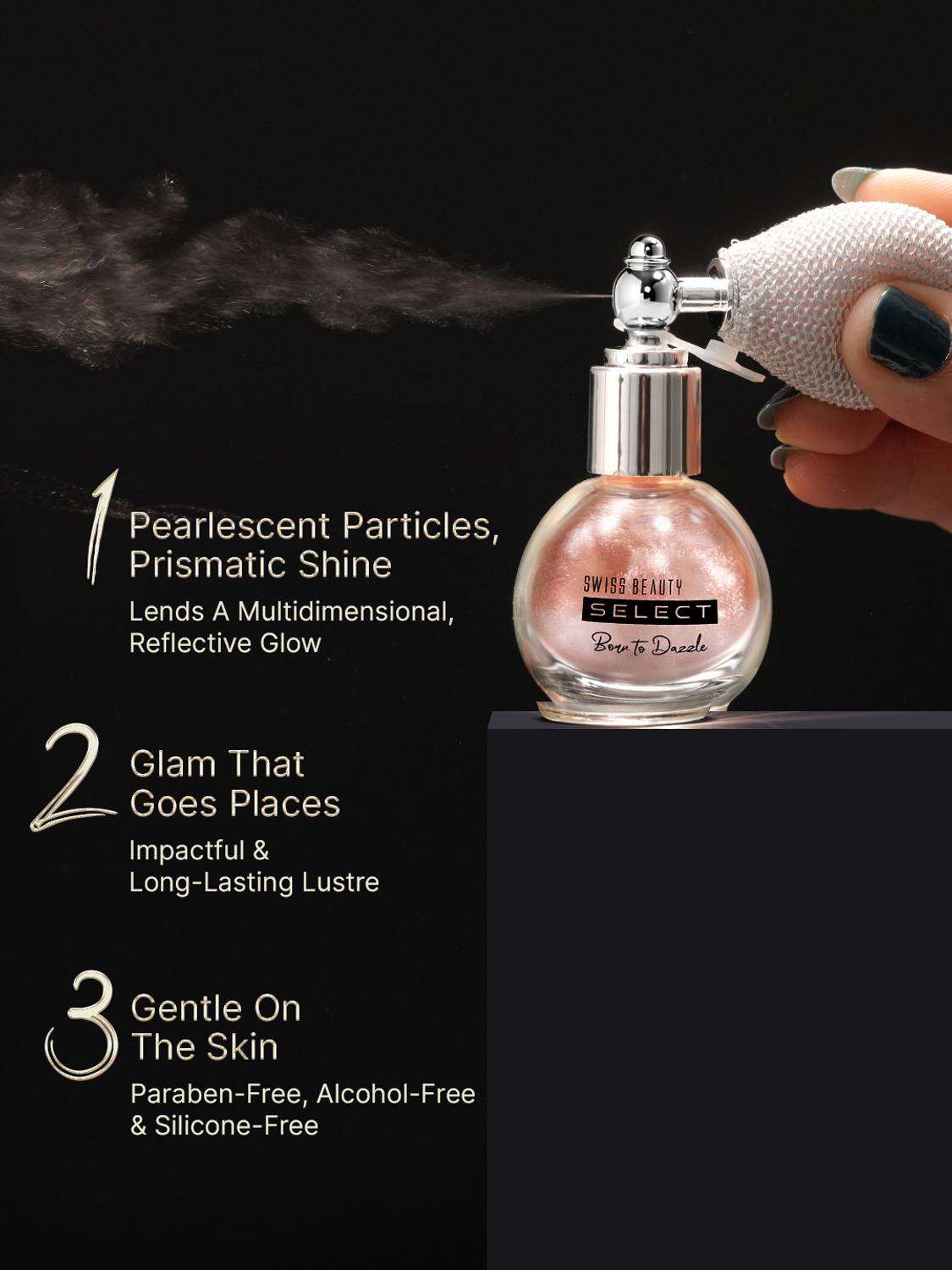 SWISS Born To Dazzle Glitter Spray Highlighter - Image 3