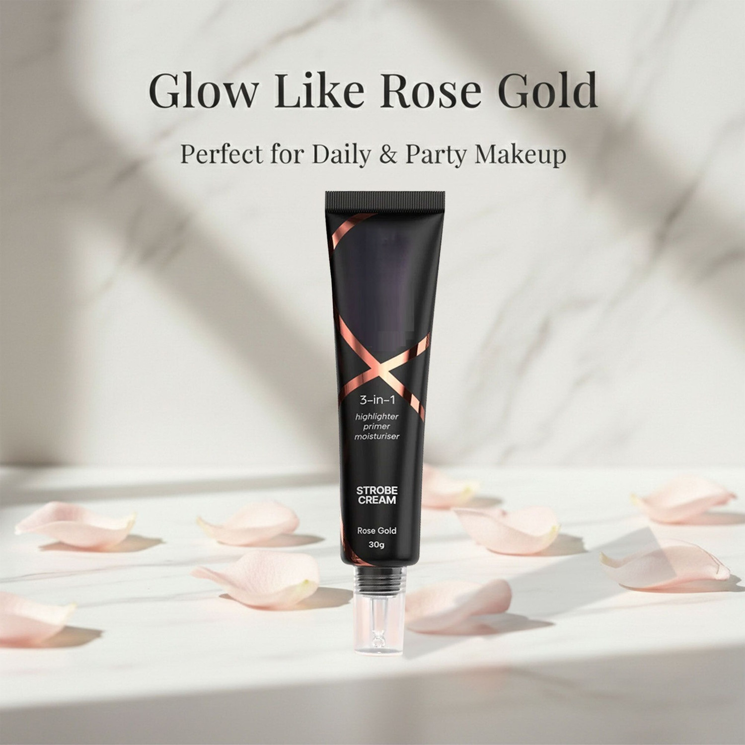 Image of skynure NEW Rose Gold Strobe Cream Dewy Skin Illuminator Primer Highlighter