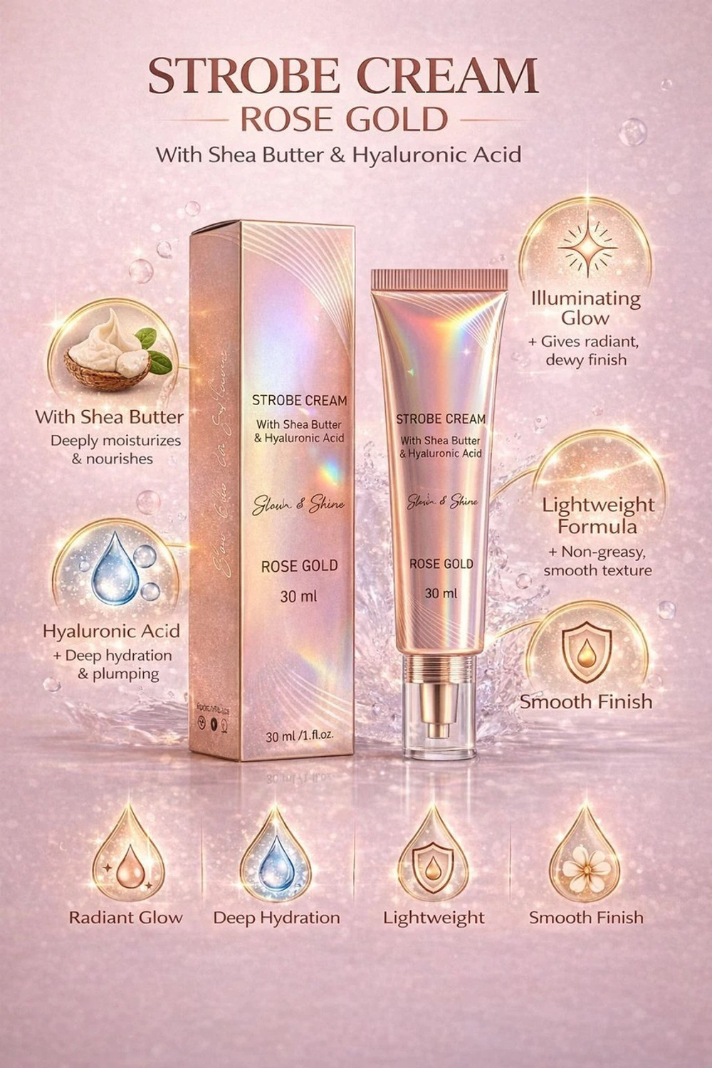 Image of UTIN ROSE GOLD STROBE Highlighter