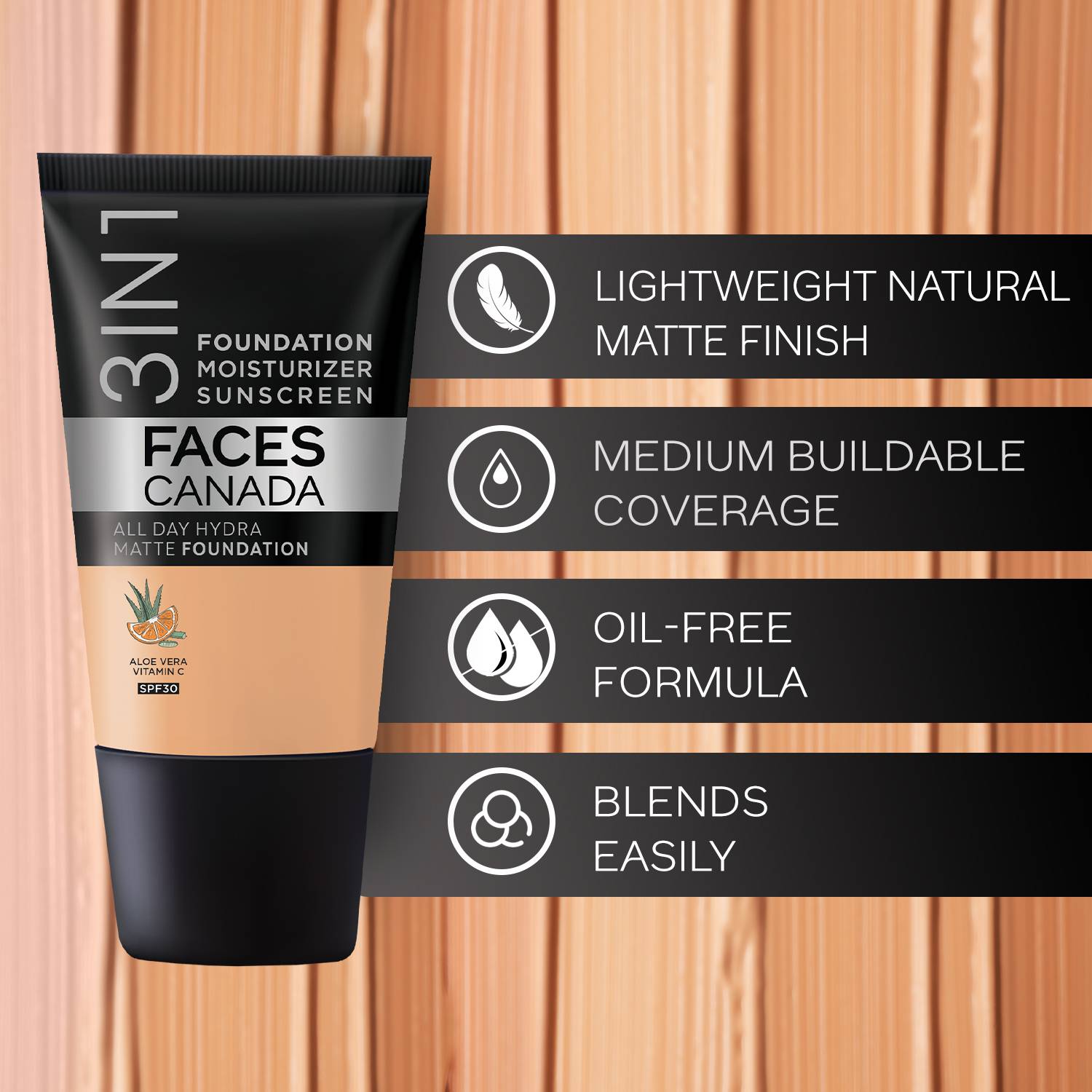 FACES Canada Strobe Cream, Compact Powder, Hydra Matte Foundation - Image 4