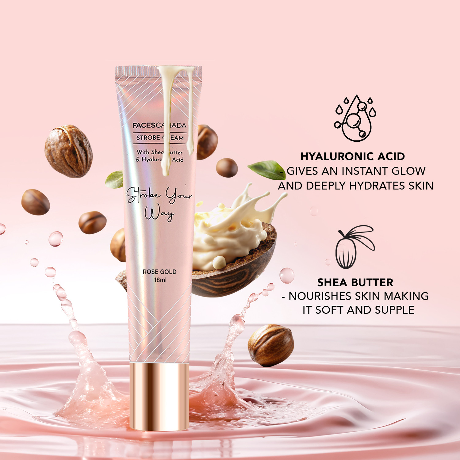 Image of FACES CANADA Strobe Cream Mini - 18ml | Instant Illumination | Primer + Moisturizer + Highlighter