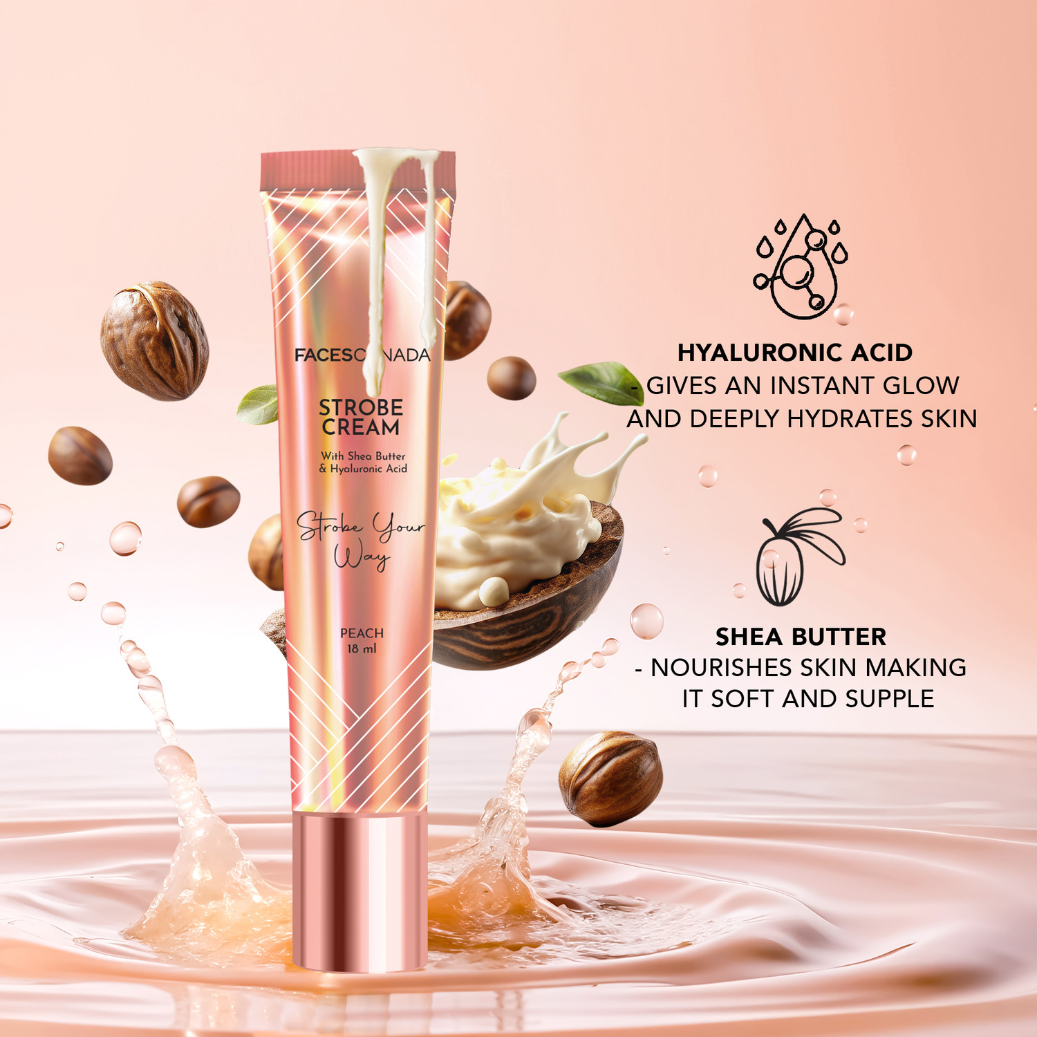 Image of FACES CANADA Soft Glam Essentials: Foundation 18ml+Comfy Wow Lipstick 3.8ml+Strobe Cream 18ml Highlighter