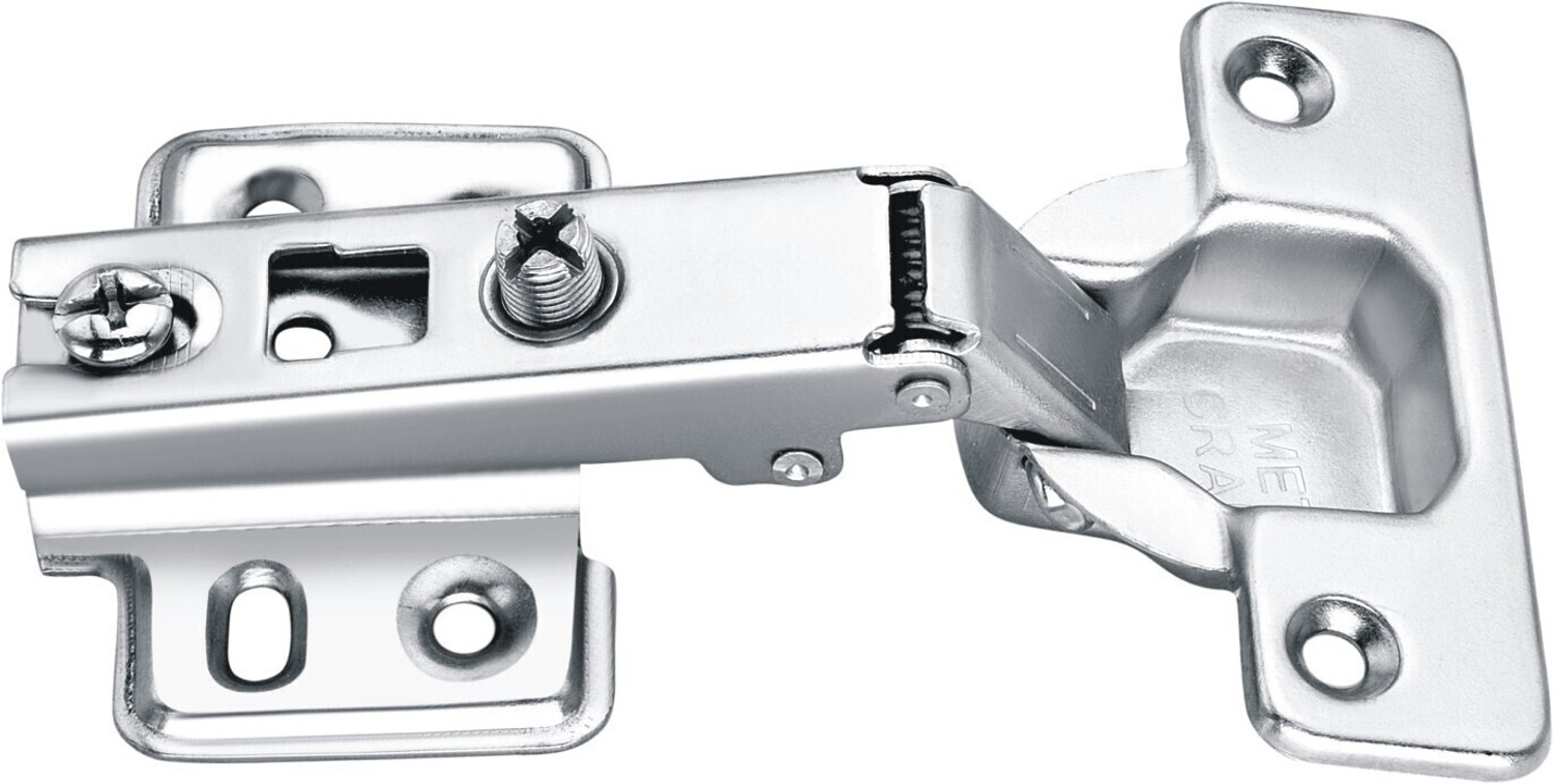 Image of Met Craft Steel Auto Close (Non Soft Close) Slide On Concealed Hinges Pack of 6 Pair (0 Degree Crank, Silver) for Full Overlay Door Concealed Hinge