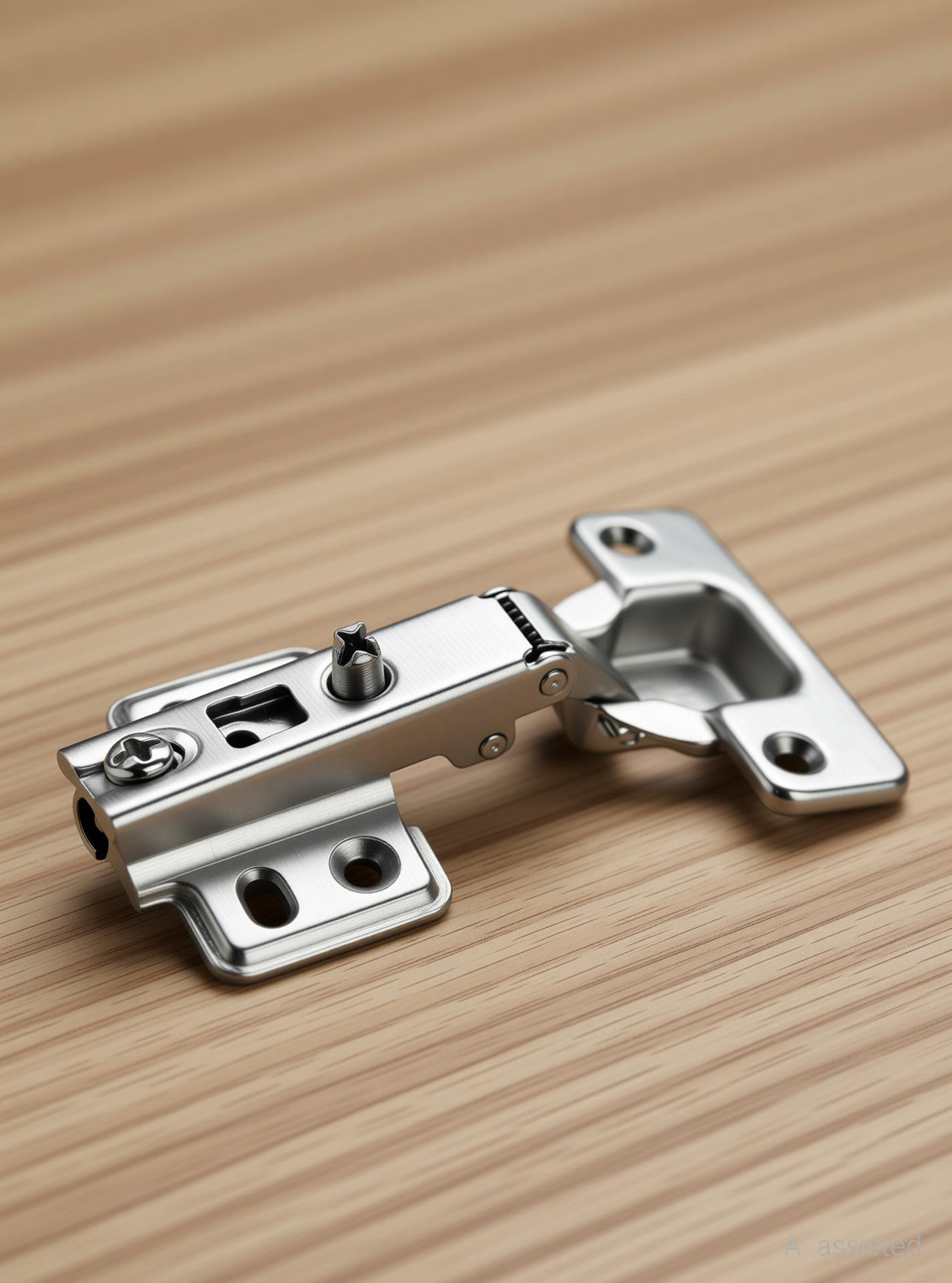 Image of Met Craft Steel Auto Close (Non Soft Close) Slide On Concealed Hinges Pack of 6 Pair (0 Degree Crank, Silver) for Full Overlay Door Concealed Hinge