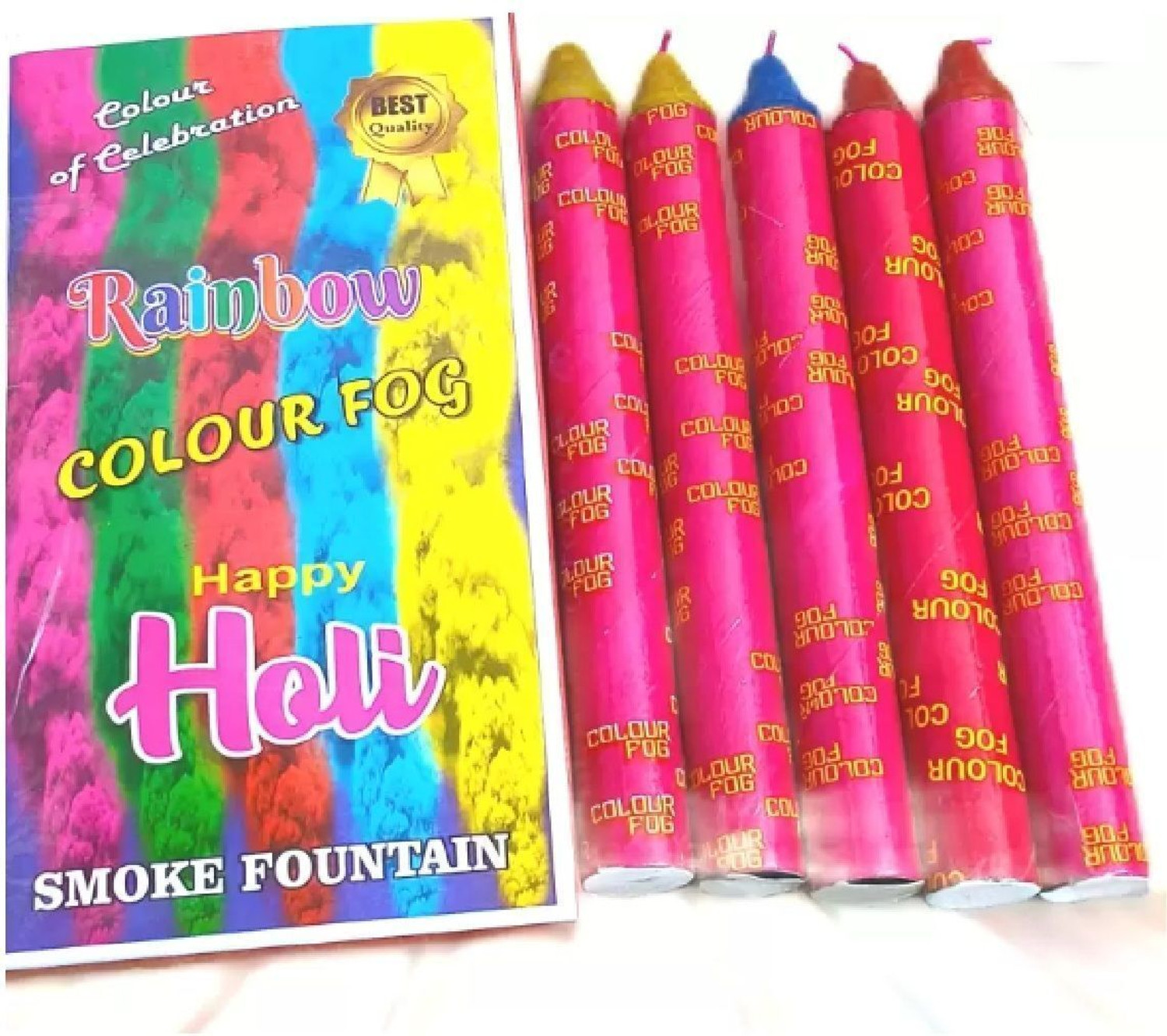 Image of QinPin Gulal Colors of Love Holi Rainbow Bomb Colour Fog Rang Eco Friendly Holi Color Powder Pack of 1