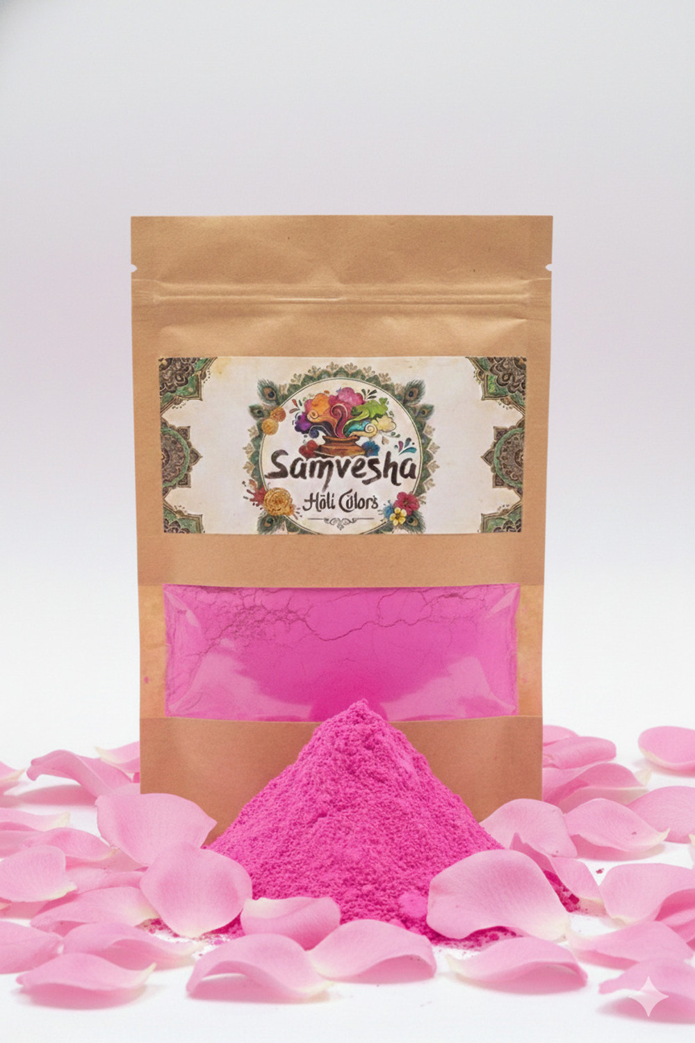 Image of Samvesha Organic Herbal Gulal Holi Color - Skin Friendly , Non-Toxic , Safe for kids Holi Color Powder Pack of 1
