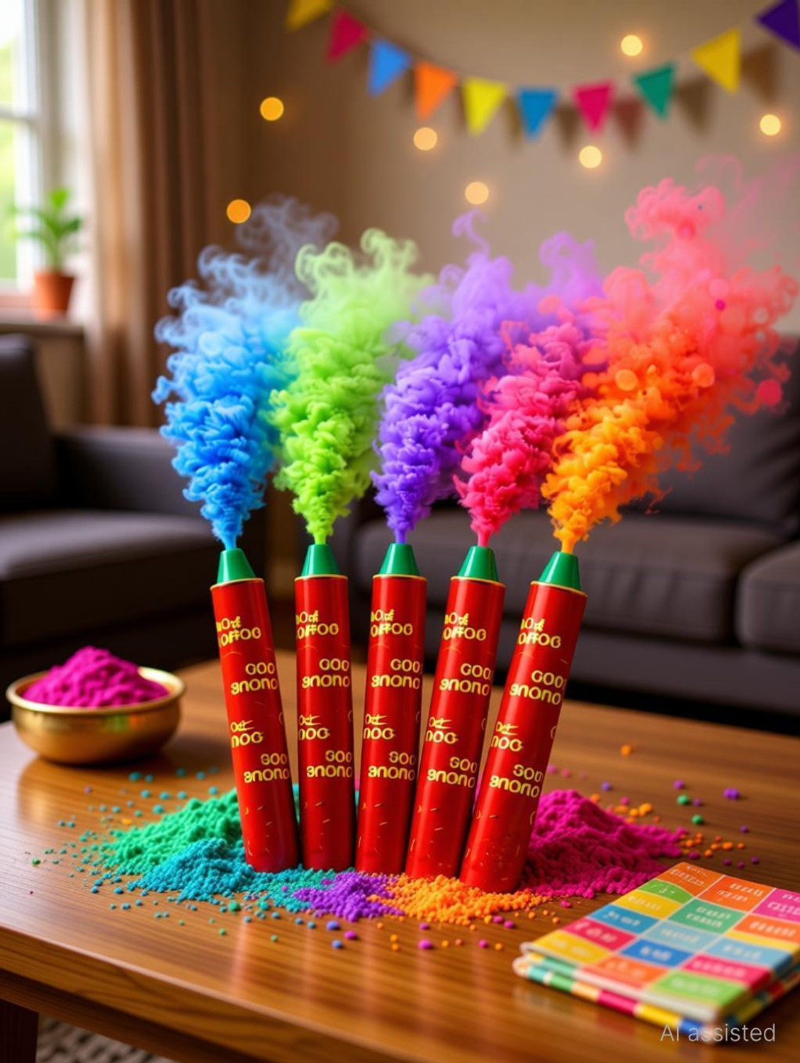 Image of LeafBlu BIG Size Color Smoke Fog Fountain [multicolor] Holi Color Powder Pack of 1