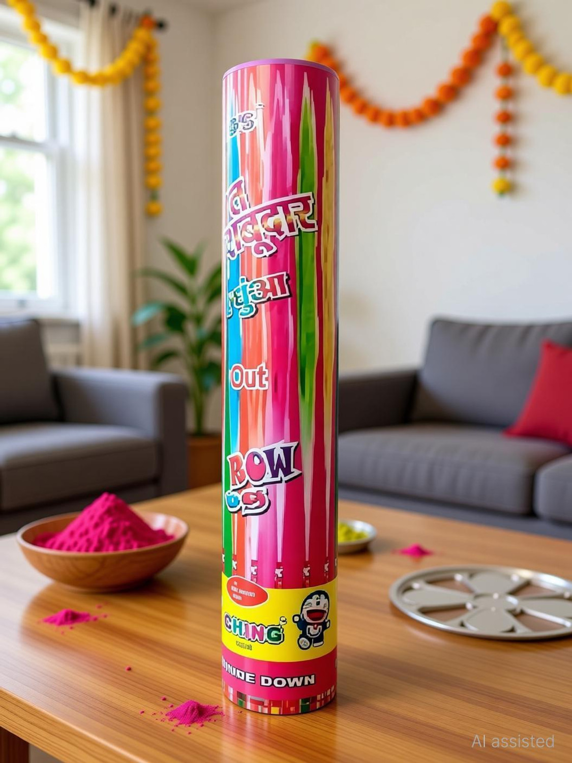 Image of QinPin Gulal Colors of Love Holi Rainbow Bomb Colour Fog Rang Eco Friendly Holi Color Powder Pack of 1