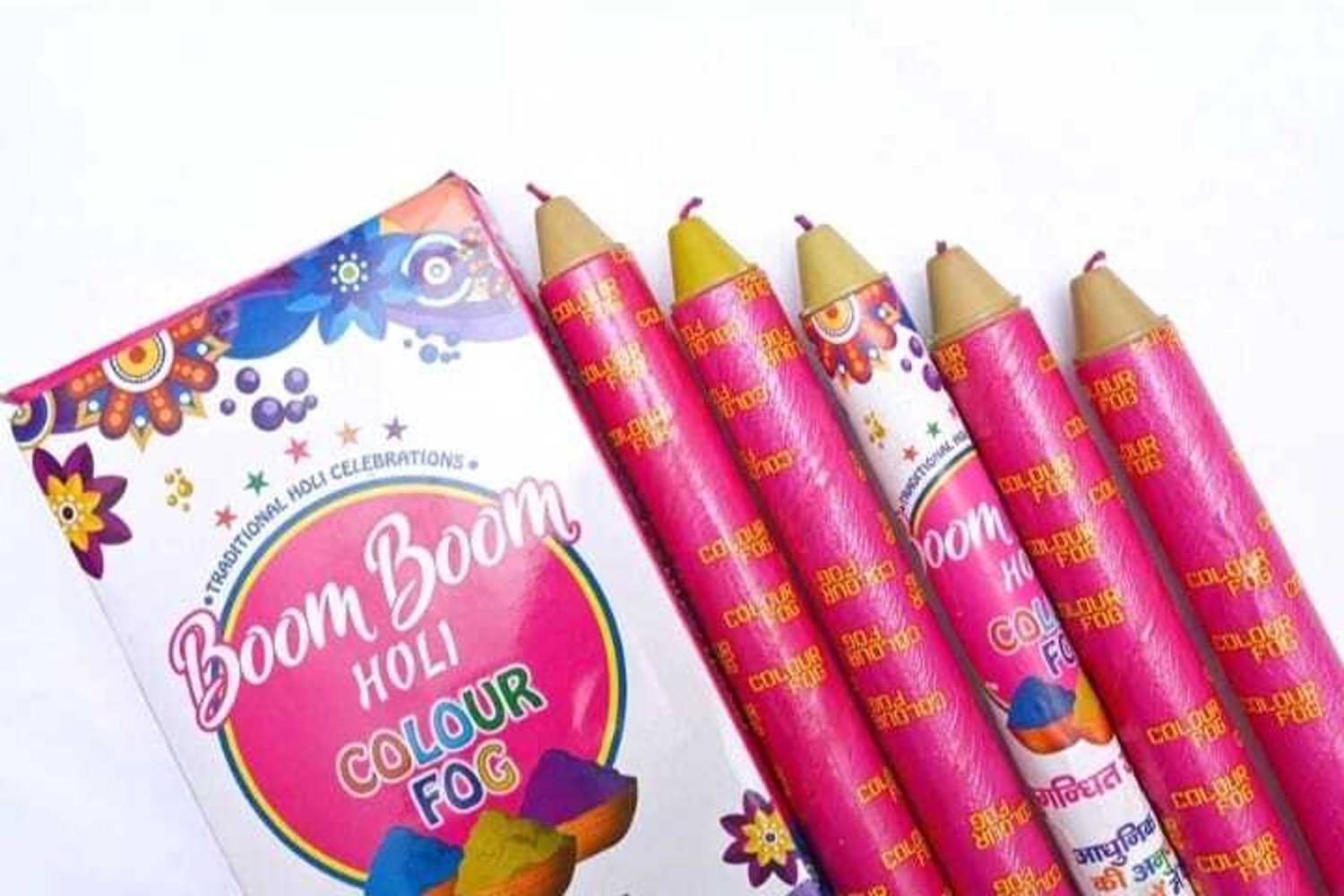A2Z COLLECTION Holi Festival 5 Smoke with 200g Color Powder Boom Boom ( Non-Toxic) Holi Color Powder Pack of 5