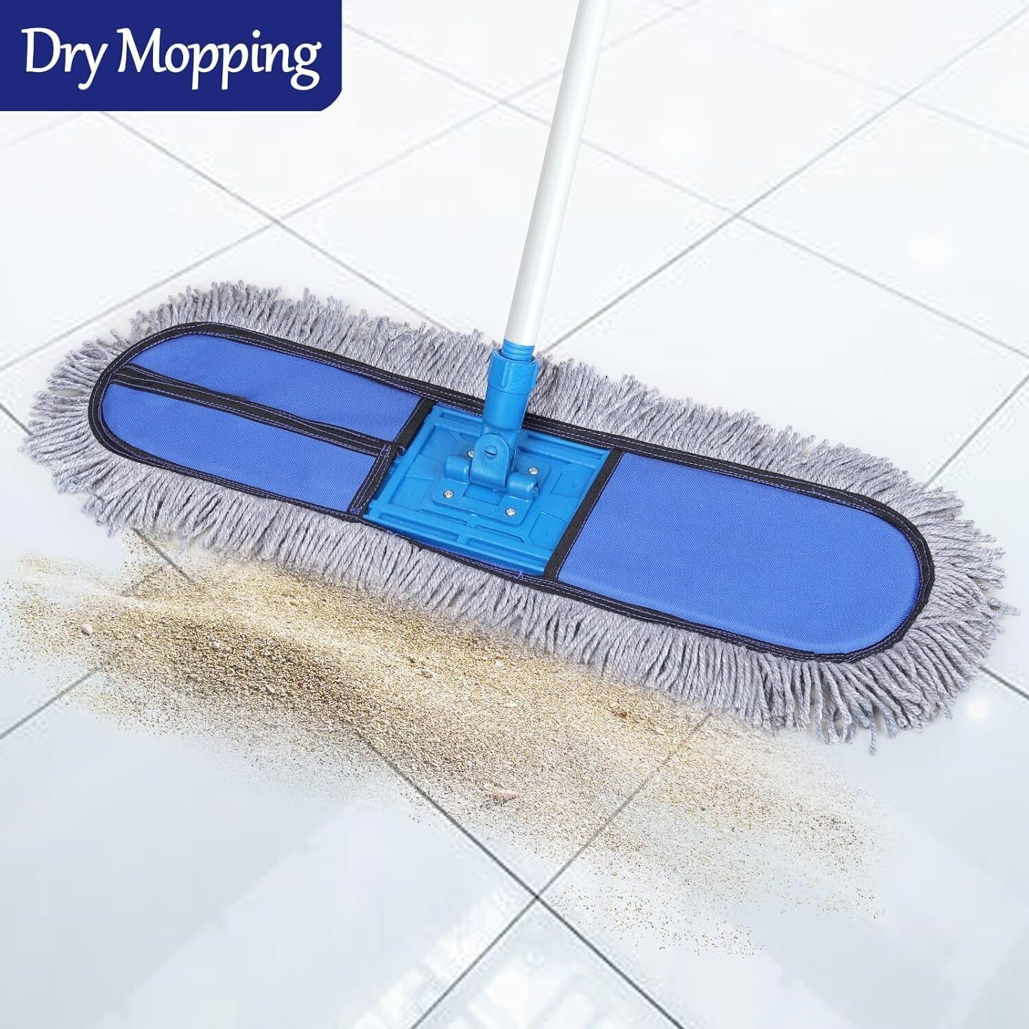 Image of Livronic 18 Inch Wet & Dry Cotton Floor Mop with Adjustable Handle for Home, Office Wet & Dry Mop