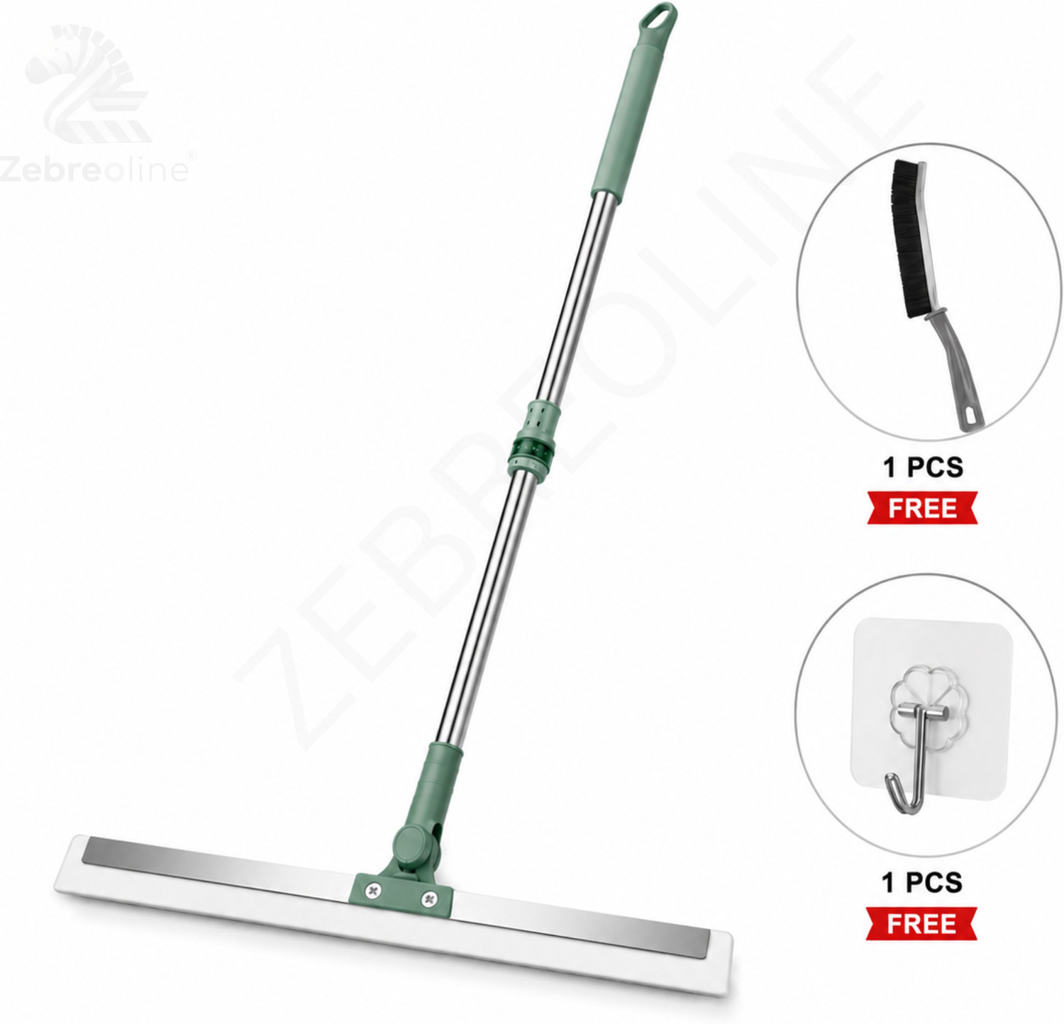 Image of ZEBREOLINE Floor Wiper with Silicone Blade Magic Broom Water Squeegee for Floor Cleaning Floor Wiper