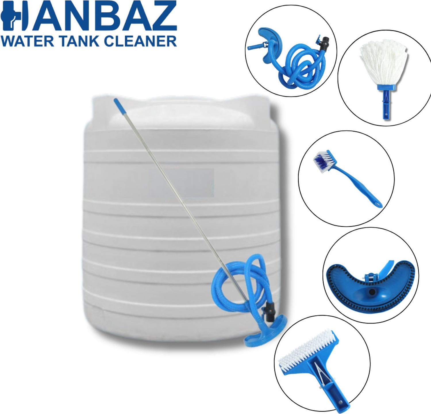 Image of HANBAAZ HANBAZ Water Tank Cleaner For Home-Extra Large Edition 2000 Litre. Plastic Wet and Dry Brush