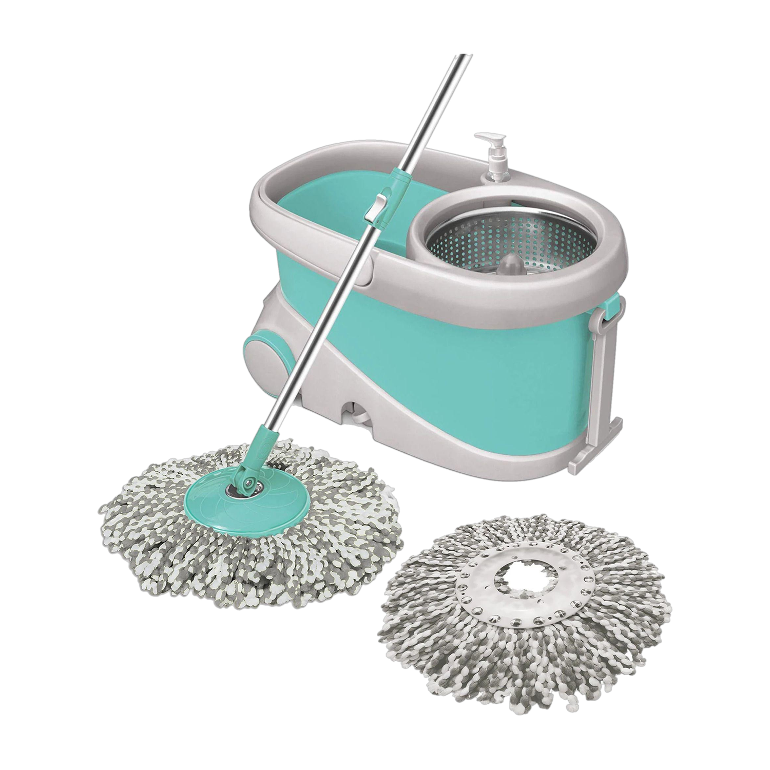 Spotzero by Milton Prime Spin Mop Stainless Steel Wringer Big Wheel, Puller Handle, Floor Cleaning Mop Set
