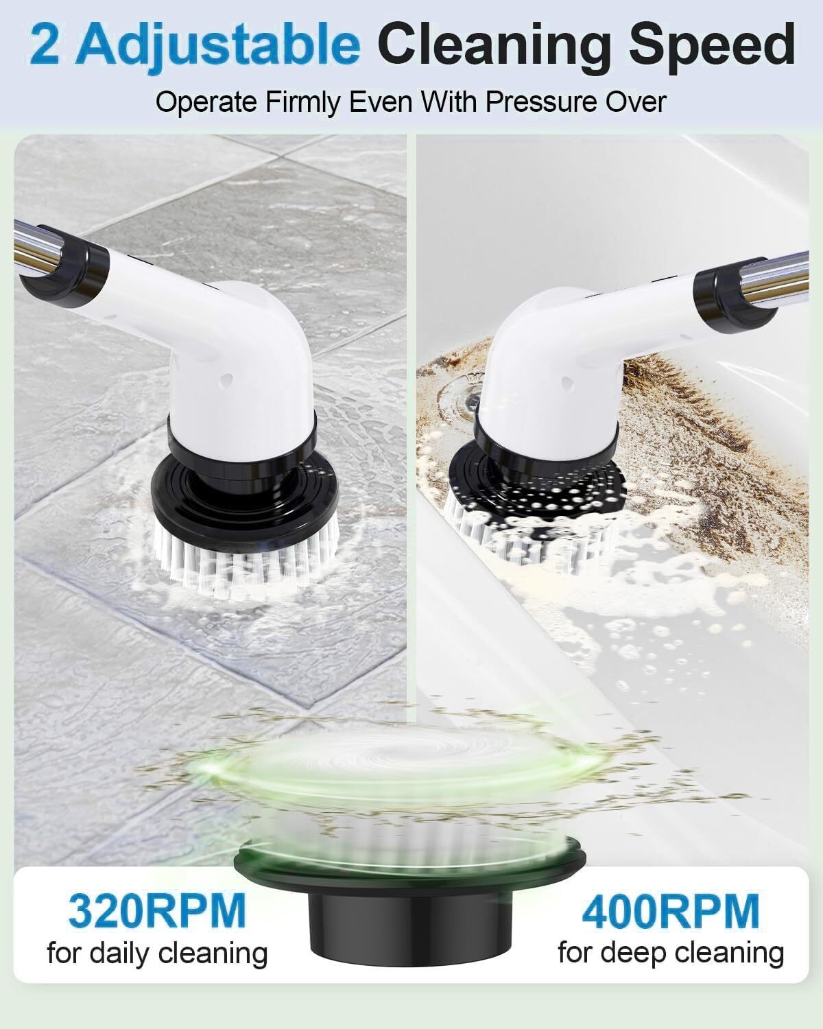 Image of Opnex 9 in 1 Cordless Electric Spin Scrubber Cleaning Brush Scrubber, Mop for Home Microfibre Wet and Dry Broom