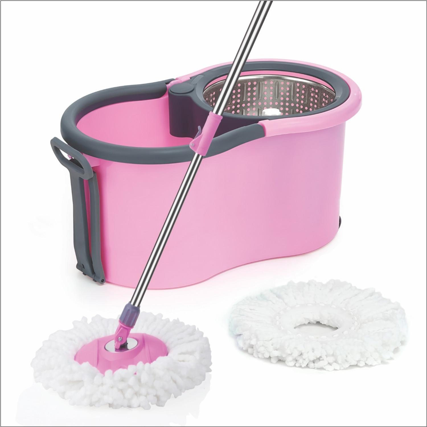 Image of ELINOR PINK DELIGHT STEEL HANDLE MOP Mop Set