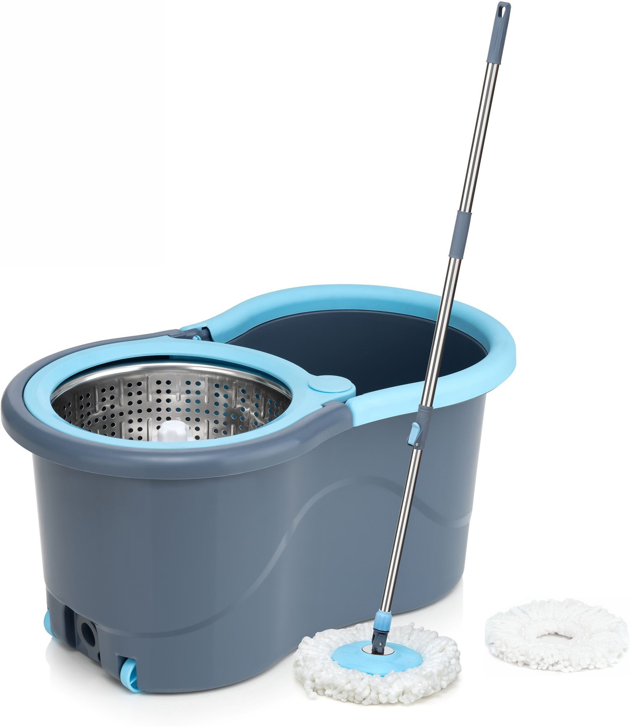 Image of Flipkart SmartBuy MOP SET FLOOR CLEANING COMES WITH 2 MICROFIBER REFILL AND MOP STICK AND 2 REFILL Mop Set