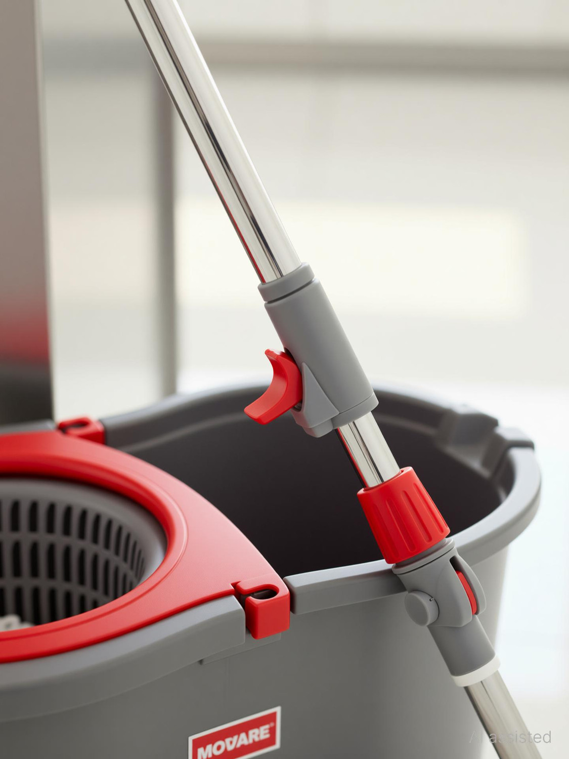 Image of MODWARE 360 Spin Mop & Bucket Set with Wringer, Microfiber Refill, Red, 7L Mop Set
