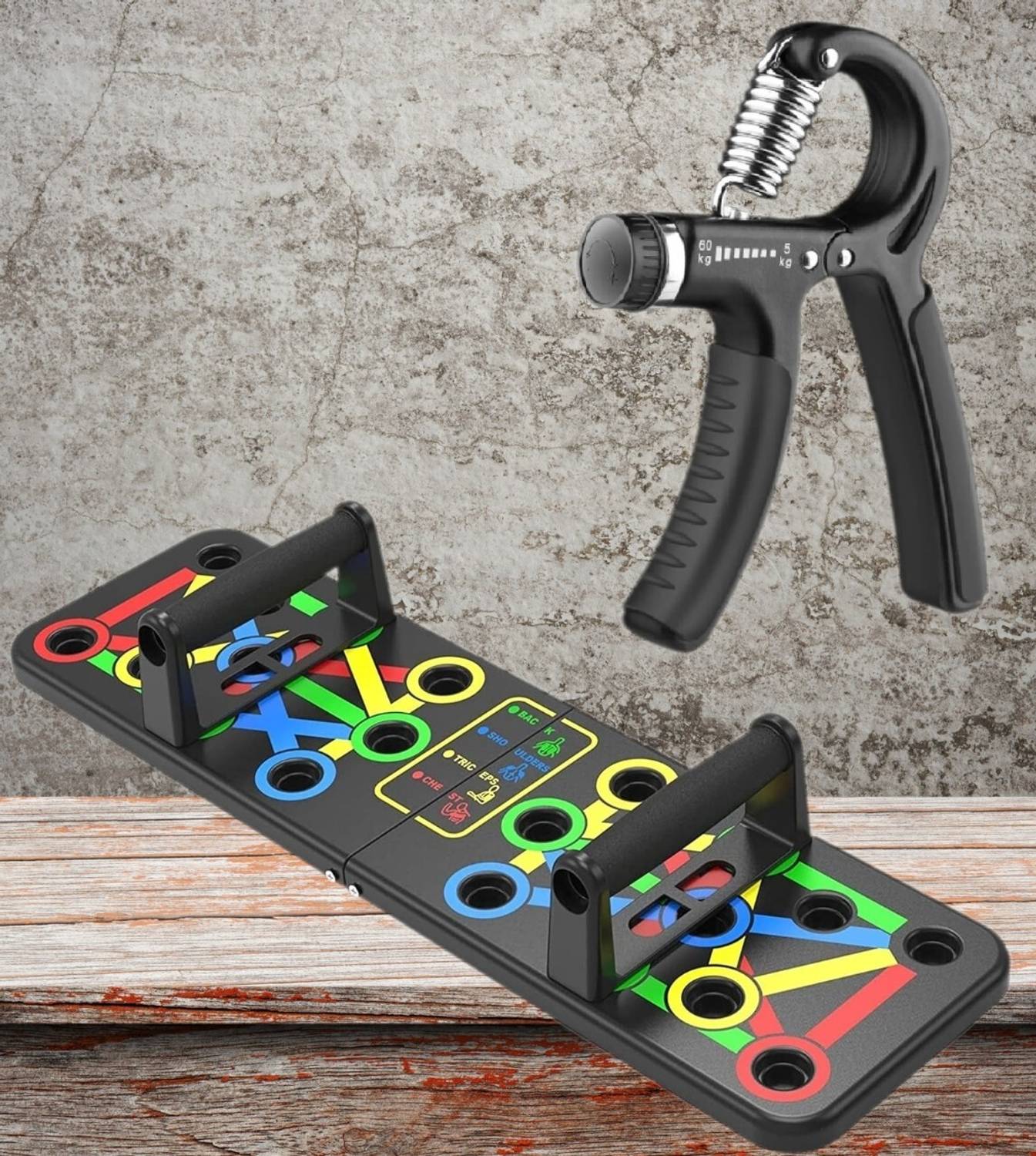 MANROM 15 In 1 Pushup Board with Hand Gripper - Image 1