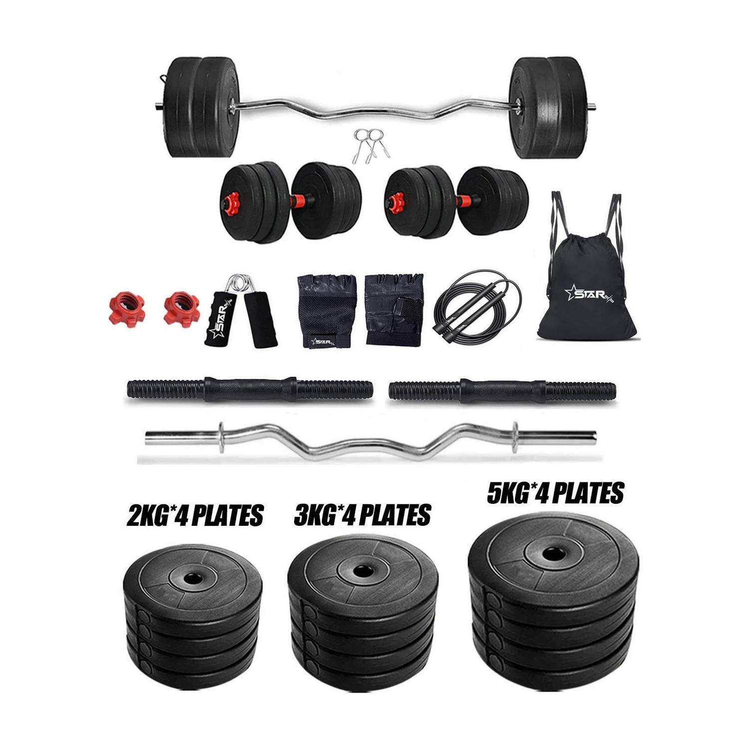 STARX 40 kg PVC Weight Home Gym Combo - Image 1