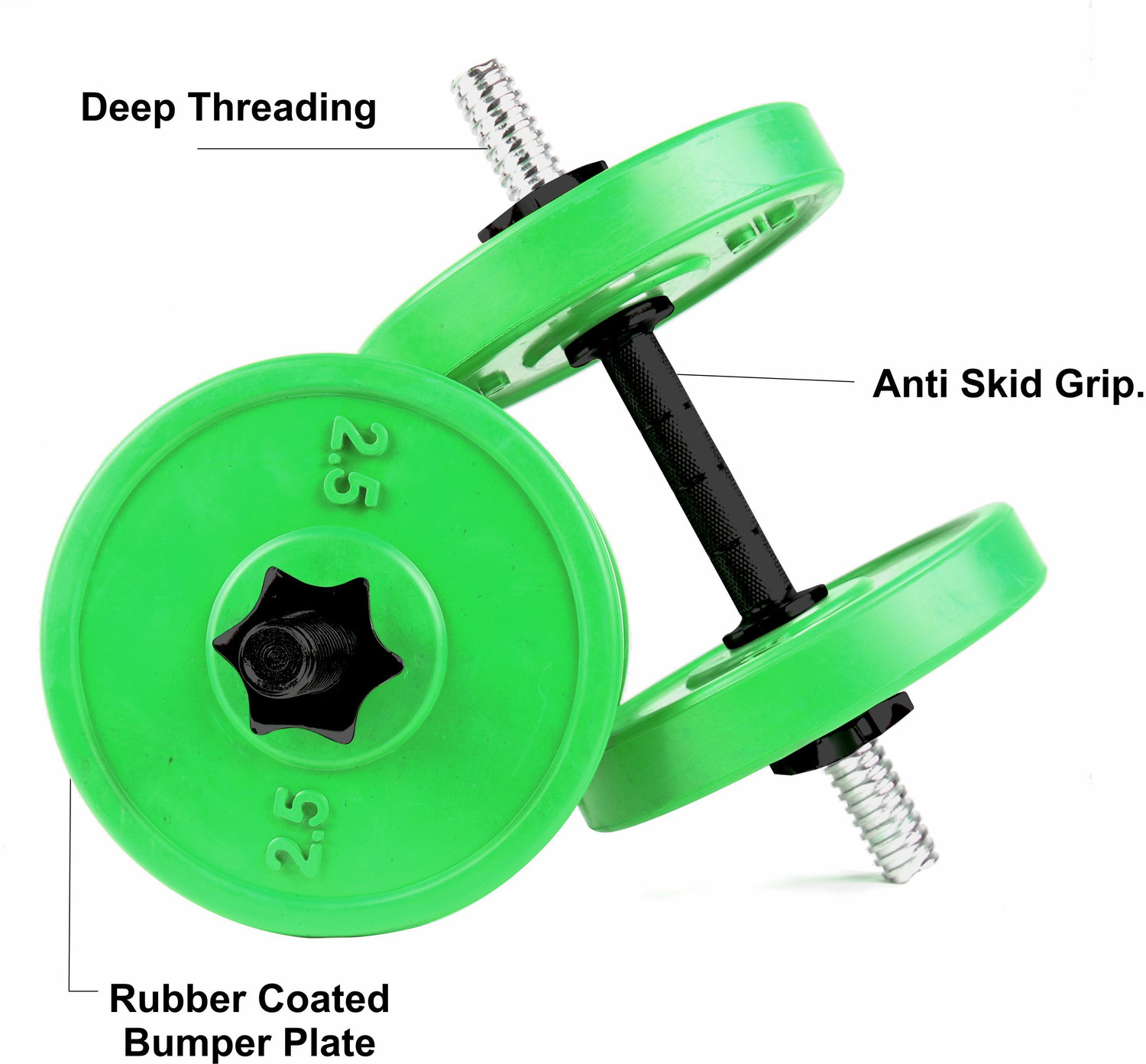 Image of STARX 30 kg Multi Color 100% Rubber Plates for Use of Home Gym Combo