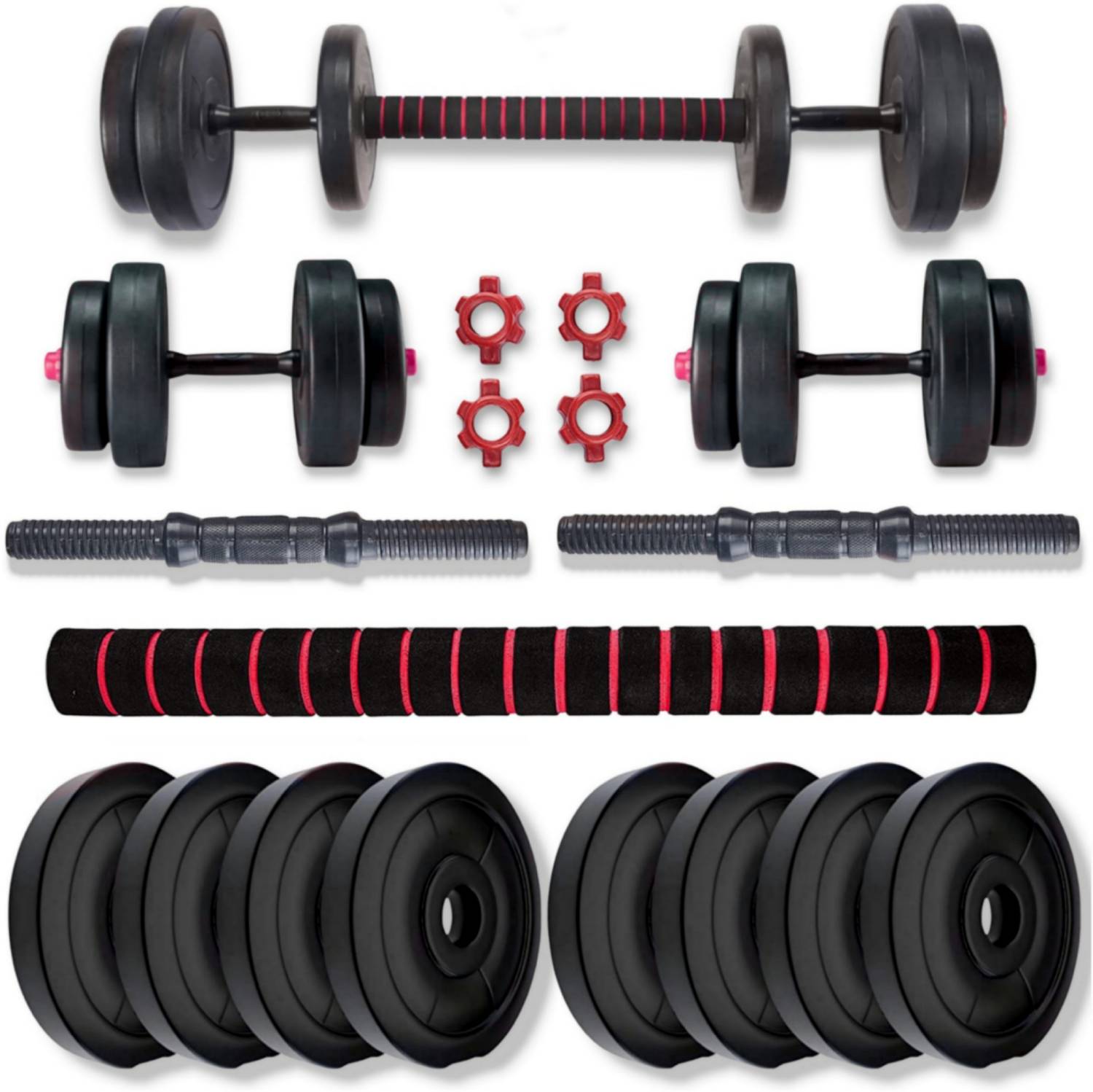 BULLAR 20 kg BULLAR Adjustable Dumbbell Set with Connector Rod Home Gym Combo