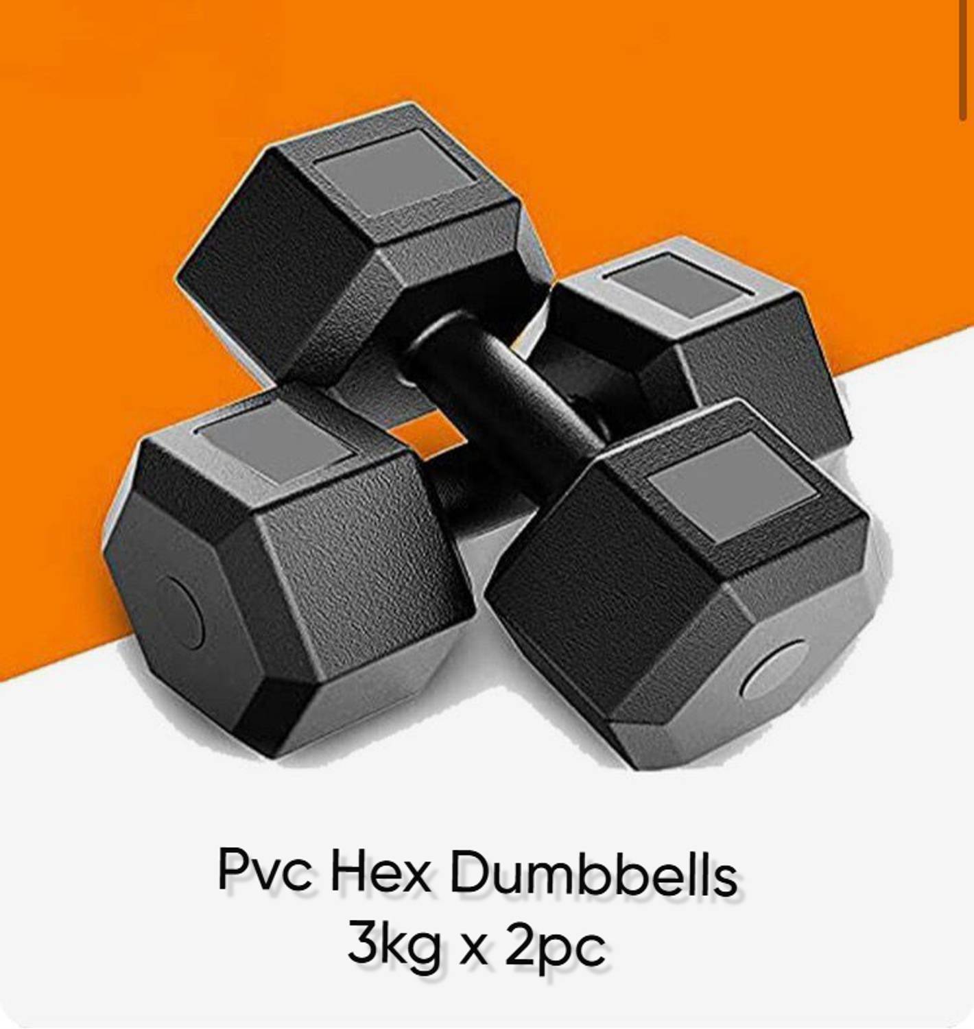 BULLAR PVC Hex Dumbbells Set for Home Gym, Strength Training & Full Body Workout Fixed Weight Dumbbell