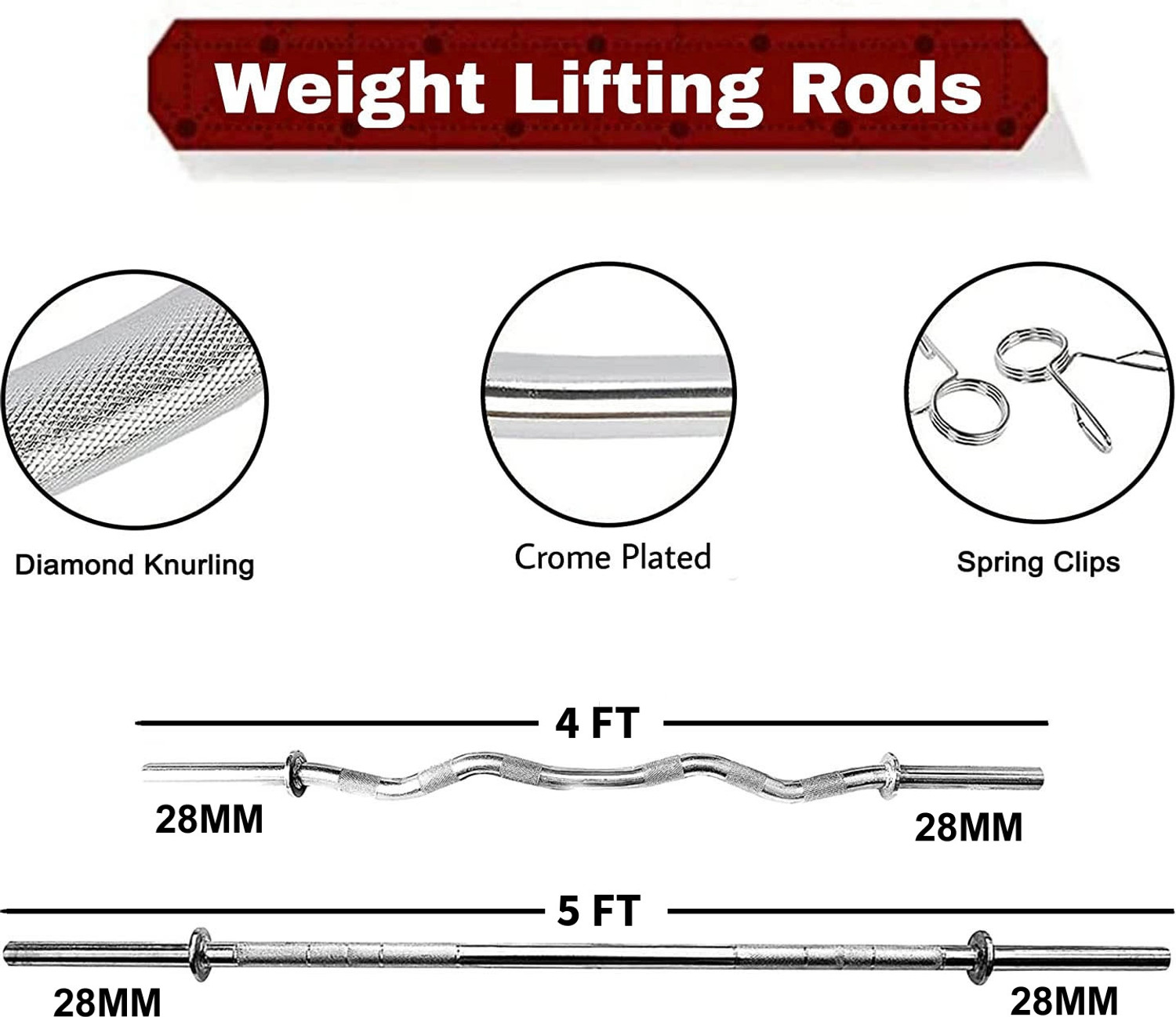 Image of YMD 70 kg Steel Plates (2.5KGX4,5KGX4,10KGX4) 4FT Curl & 5FT Straight 28mm Rods Full Combo Home Gym Combo