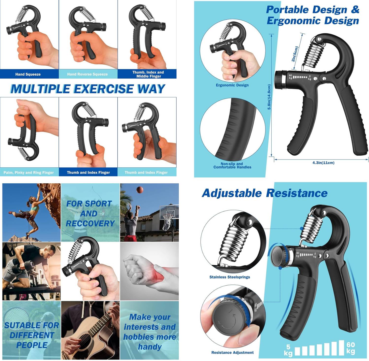 MANROM 15 In 1 Pushup Board with Hand Gripper - Image 2