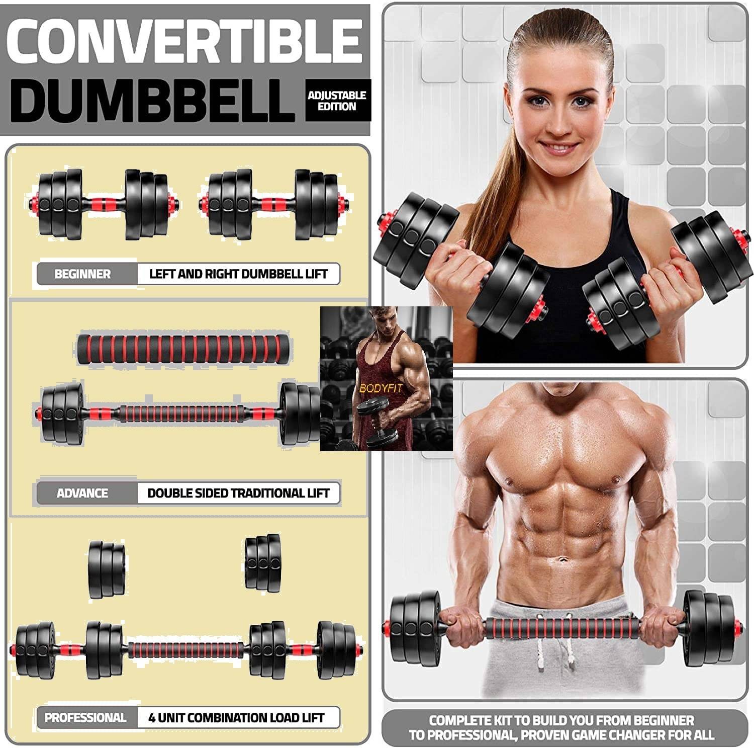 BodyFit 10 kg Dumbbell Gym Set Pack of 10 - Image 4