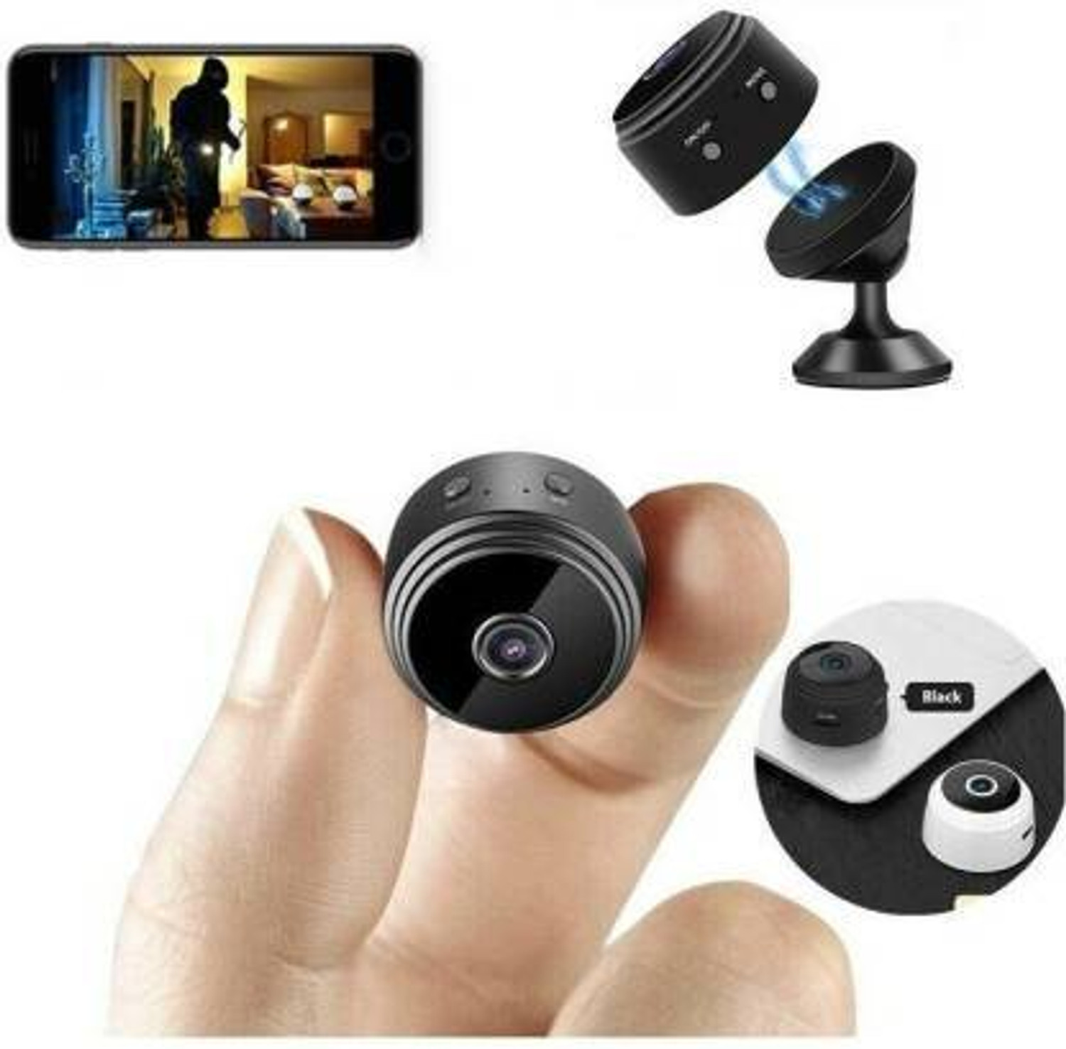 Image of SKY HUB WiFi Full HD 1080p Spy IP CCTV Camera Hidden Wireless 64GB Support Night Vision Security Camera
