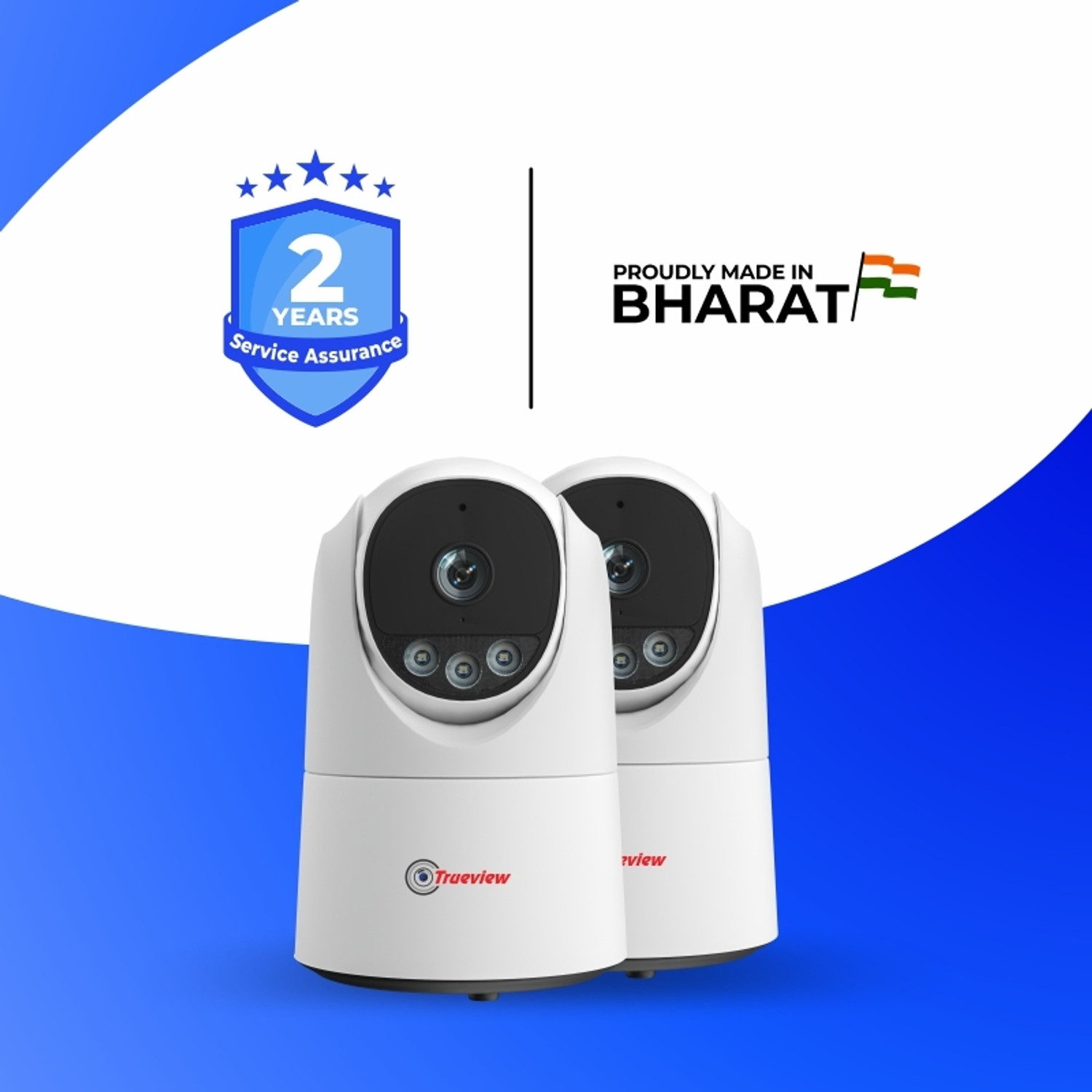 Image of Trueview Pack of 2 3MP WiFi CCTV Camera Pan Tilt Smart Tracking Color Night Vision Security Camera