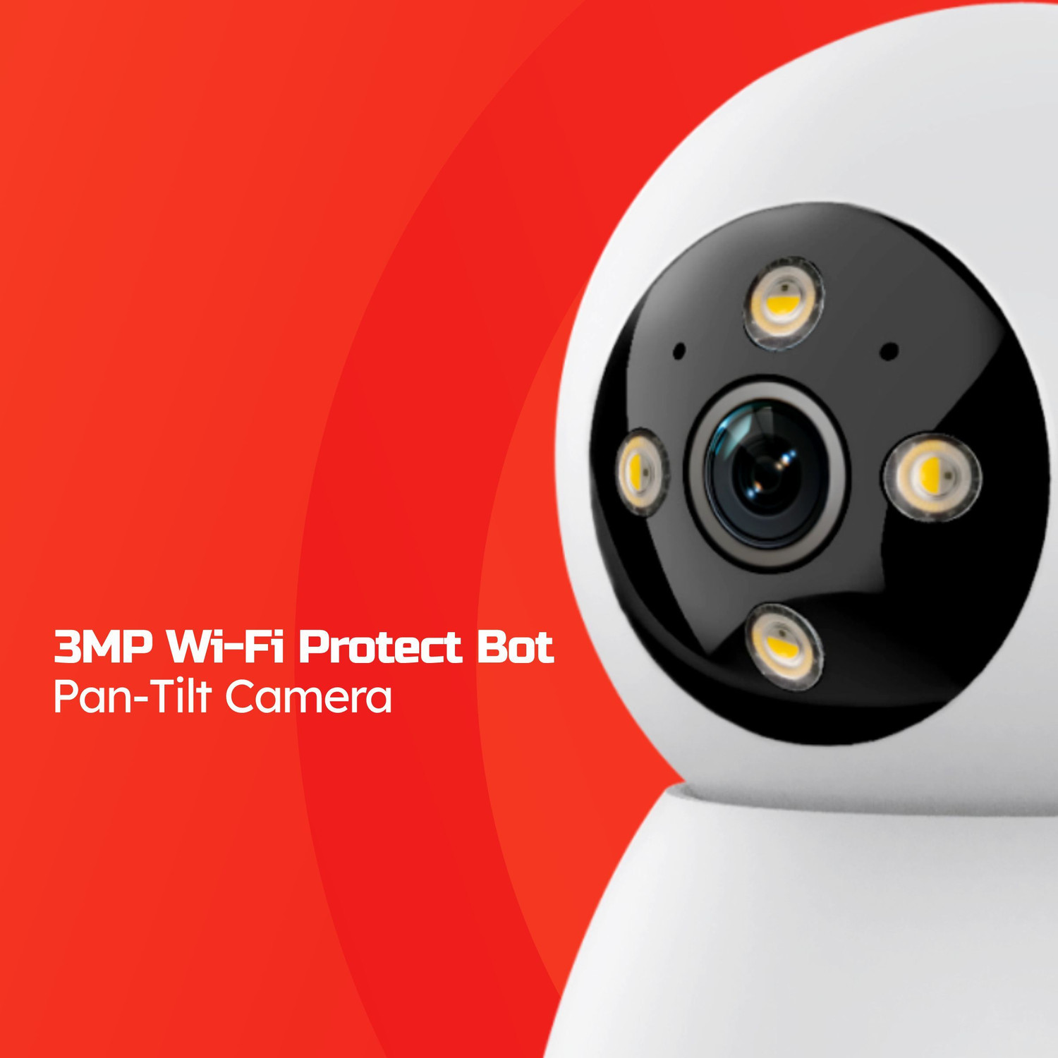 Image of Manomay BIS Certified STQC 3MP Smart WiFi Wireless Full View Pan-Tilt CCTV Home Security Camera