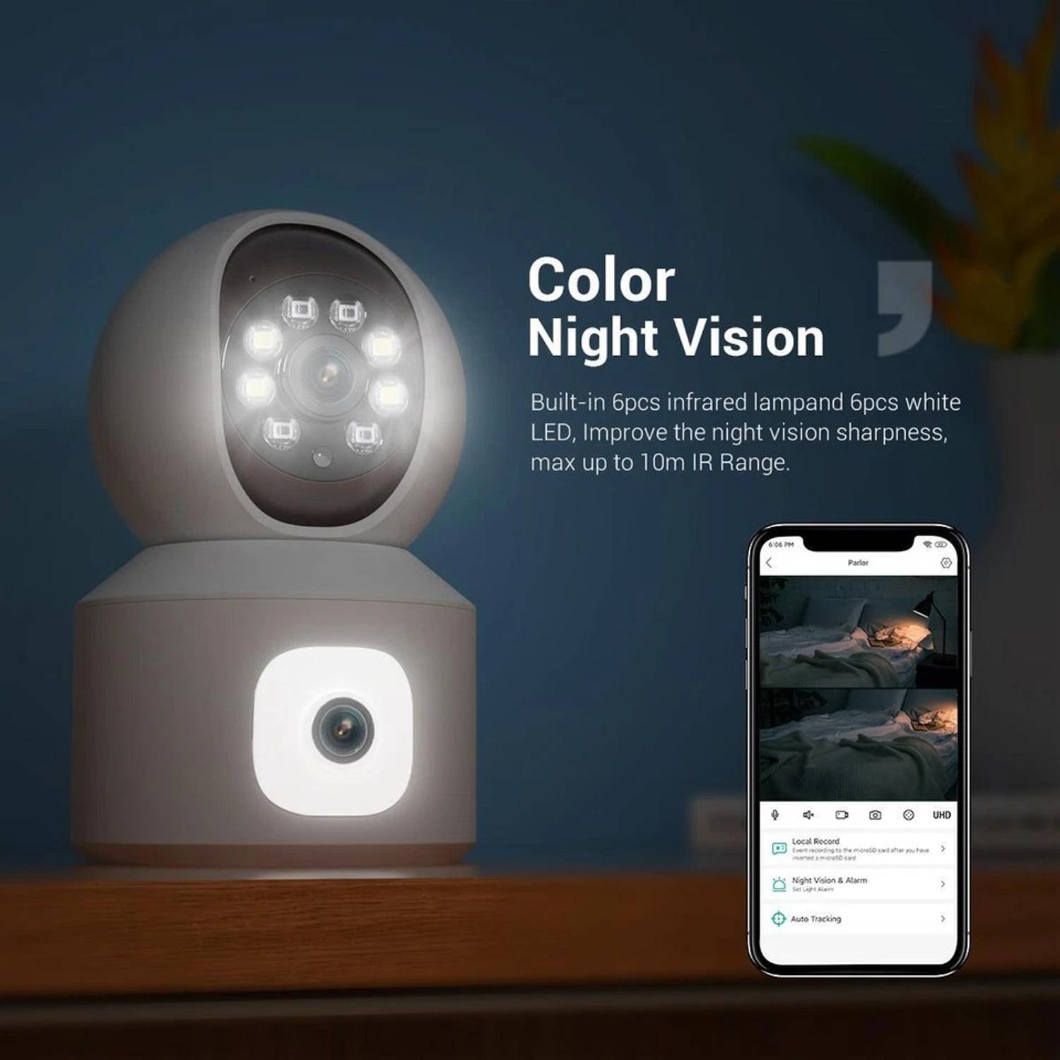 OSQD 5+5MP WiFi FHD Dual Lens CCTV Camera - Image 2