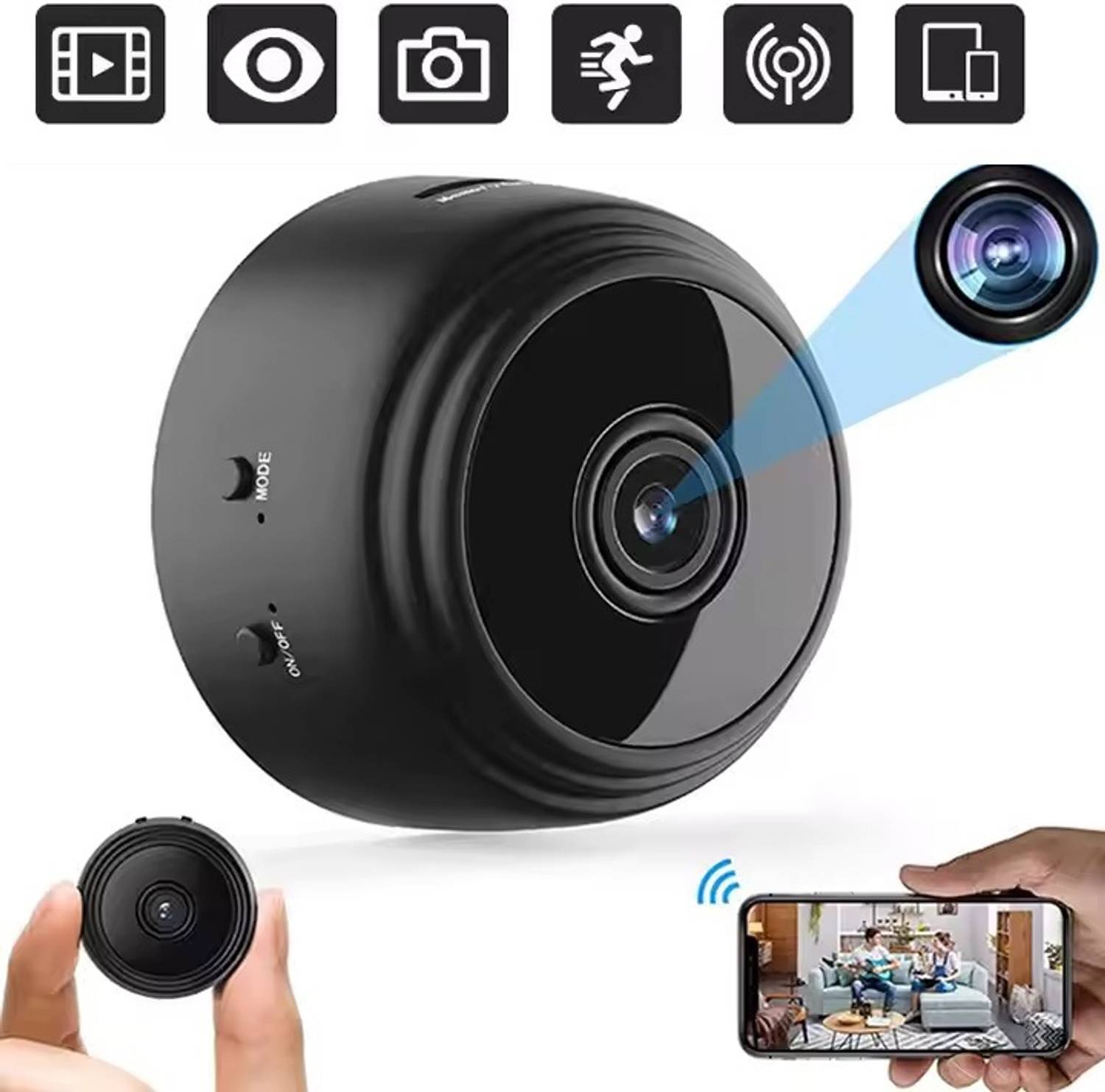 OSQD 1080P HD Spy CCTV Camera – WiFi Enabled, Audio Recording Security Camera