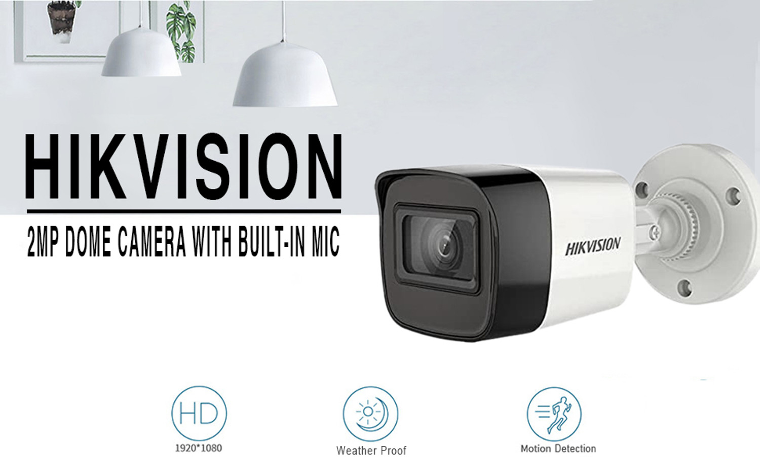 Image of HIKVISION 5 MP Outdoor Bullet CCTV Camera with inbuilt Audio Mic IP67 DS-2CE16H0T-ITPFS + Security Camera